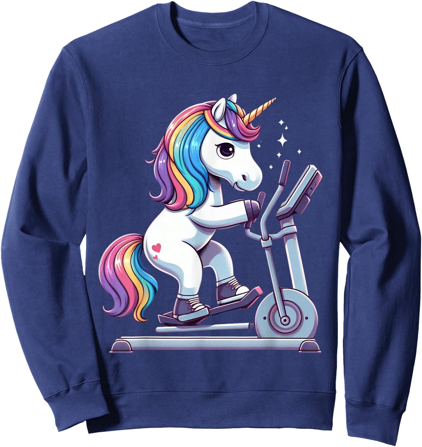 Unicorn Elliptical Training Boys Girls Men Women Kids Adults Sweatshirt - Sweatshirt | Navy