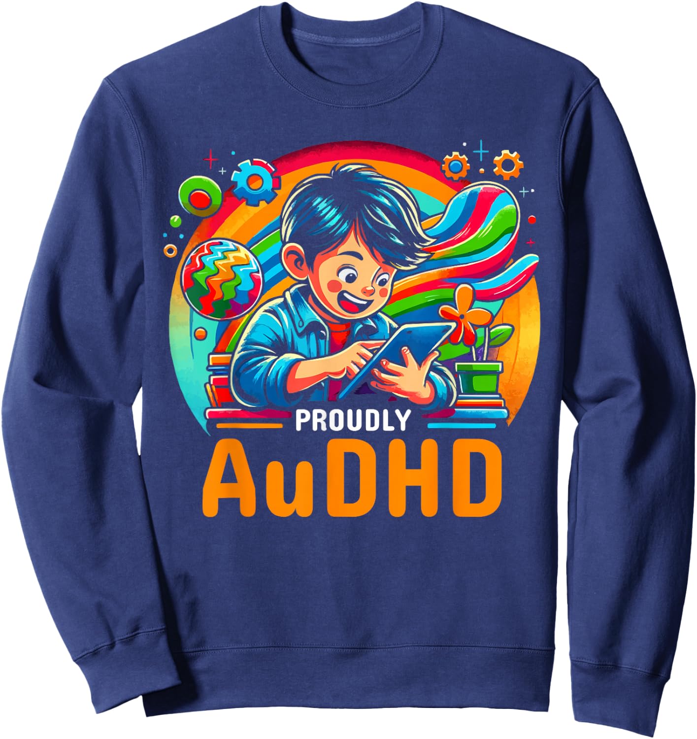 AuDHD Autism ADHD Autistic Spectrum Neurodiversity Sweatshirt - Sweatshirt | Navy