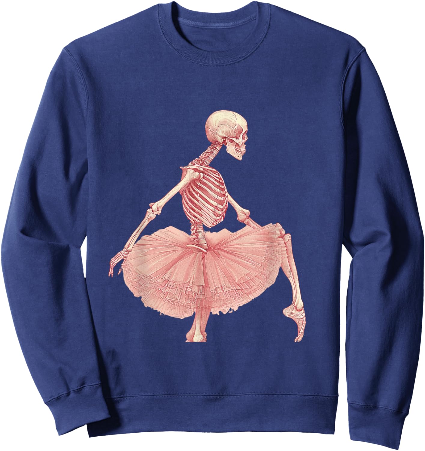 Skeleton Ballerina Art Ballet Skeleton Design Dance of Death Sweatshirt - Sweatshirt | Navy