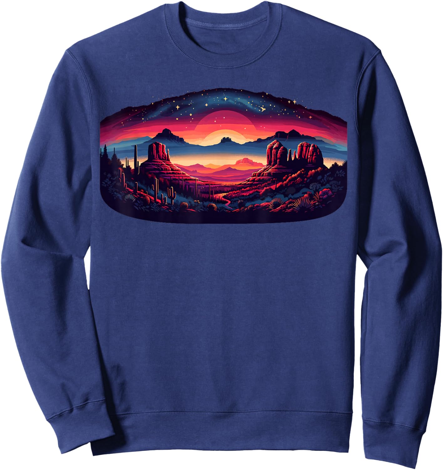 Sedona Arizona Nature Hiking Outdoor Mountain Sedona Night Sweatshirt - Sweatshirt | Navy
