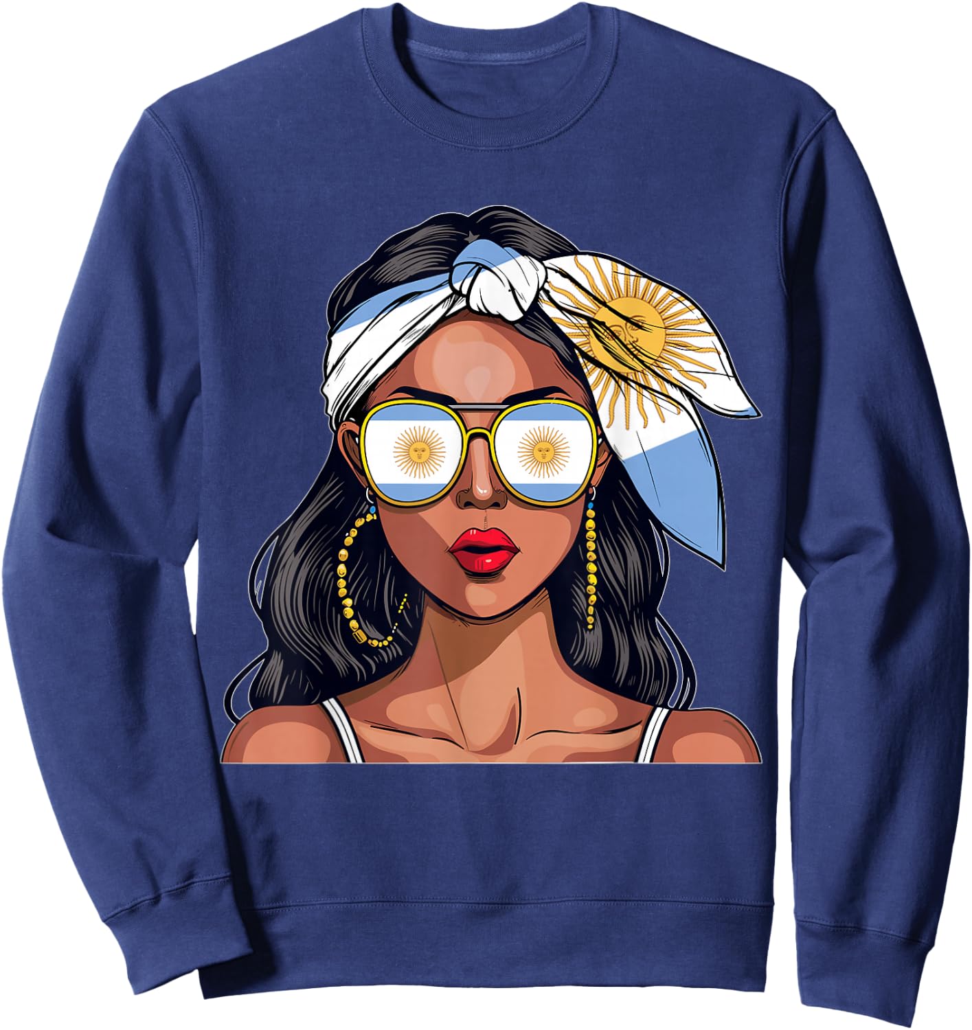 Argentinian Souvenirs Products Woman Flag Uniform Argentina Sweatshirt - Sweatshirt | Navy