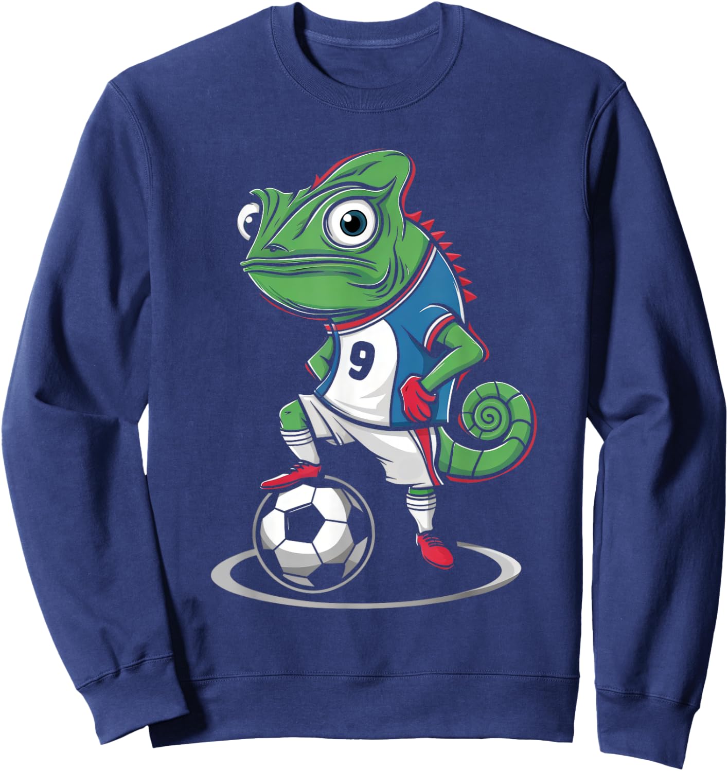 Chameleon Lizards Soccer Player Reptile Sweatshirt - Sweatshirt | Navy