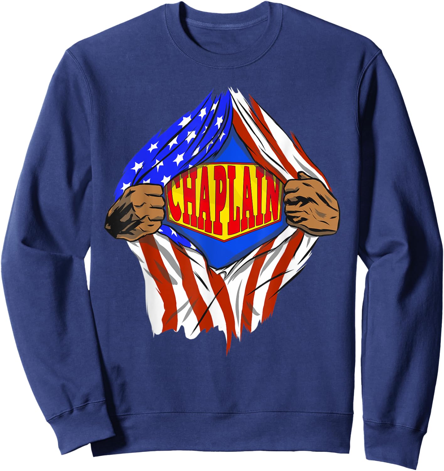 Funny Super Chaplain Hero Job Sweatshirt - Sweatshirt | Navy