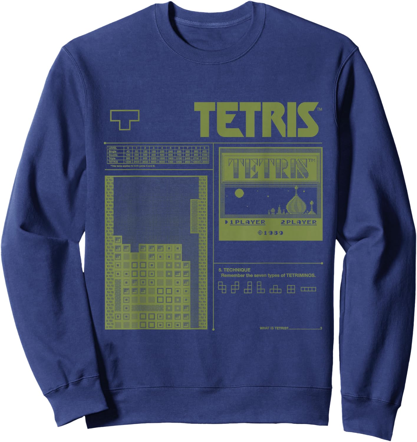 Tetris 8-Bit Modern Sweatshirt - Sweatshirt | Navy