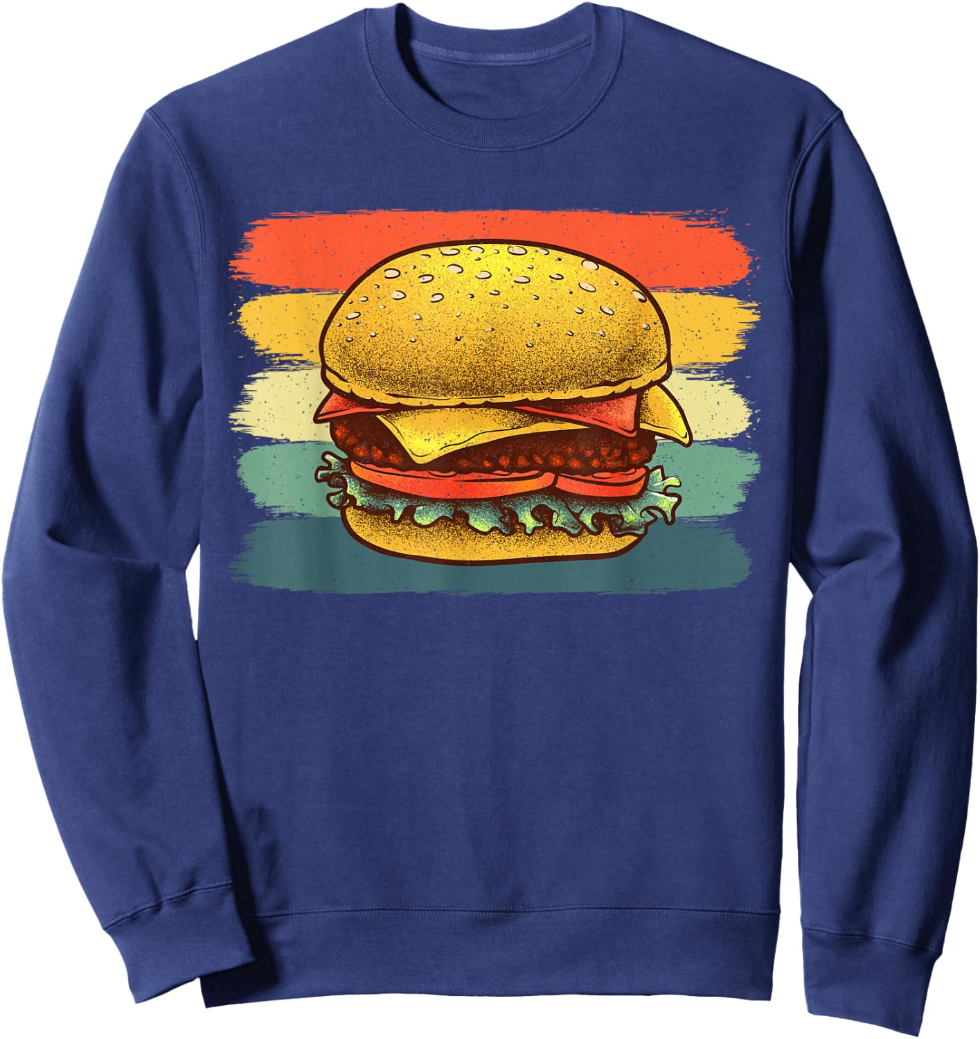 Cute Hamburger Design Women Cheese Burger Hamburger Sweatshirt - Sweatshirt | Navy