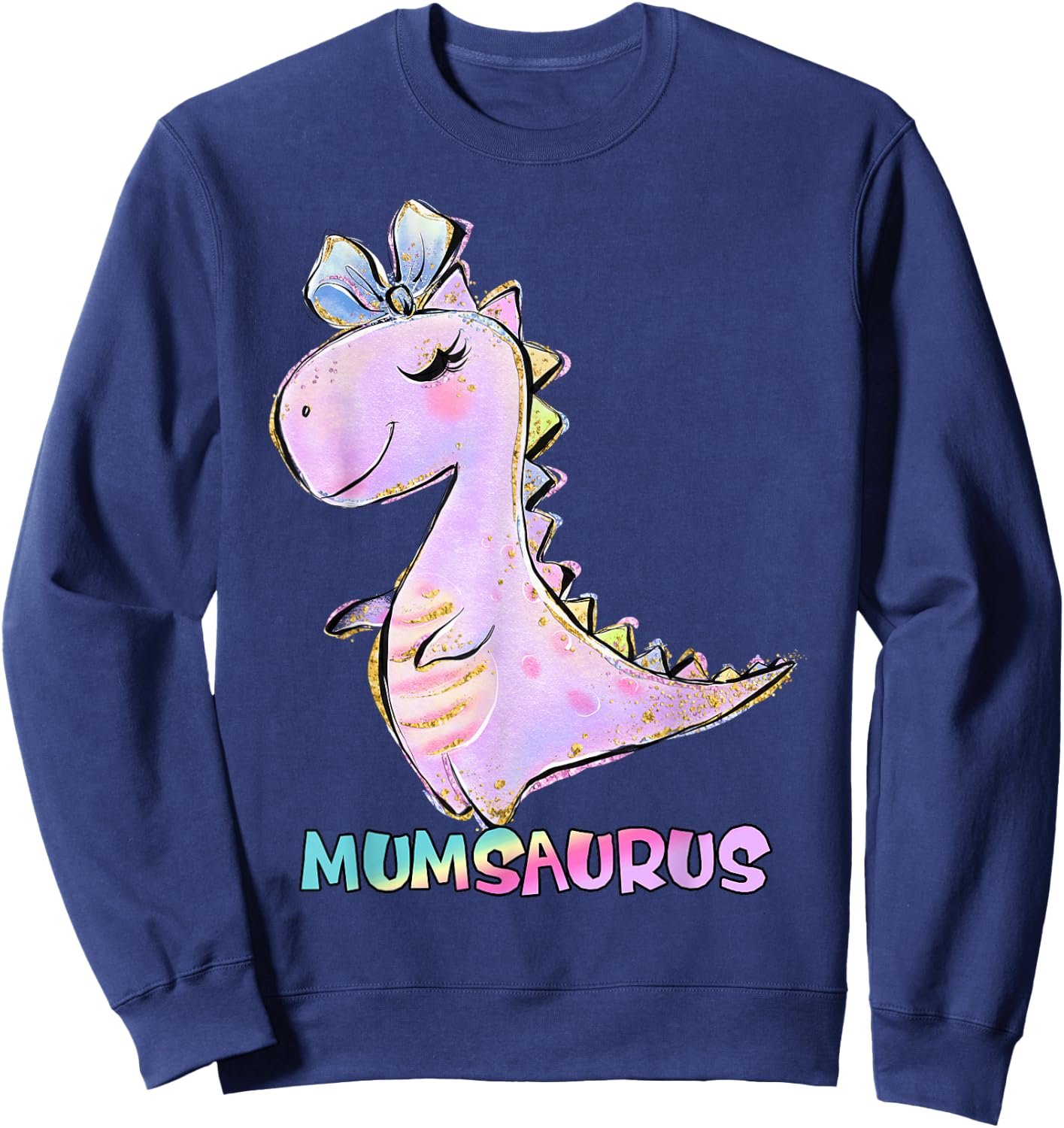 Mum Girl Dinosaur Family Matching Birthday Daughter Mama Mom Sweatshirt - Sweatshirt | Navy