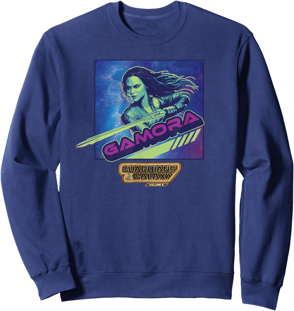 Marvel Guardians of the Galaxy Vol. 3 Vintage Cosmic Gamora Sweatshirt - Sweatshirt | Navy