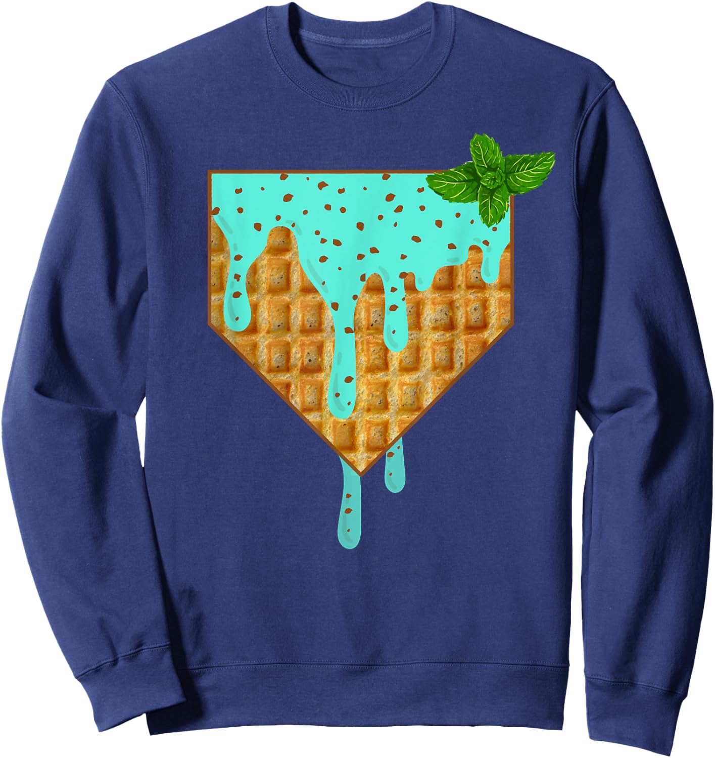 Home Plate Drip - Mint Chocolate Chip Softball & Baseball Sweatshirt - Sweatshirt | Navy