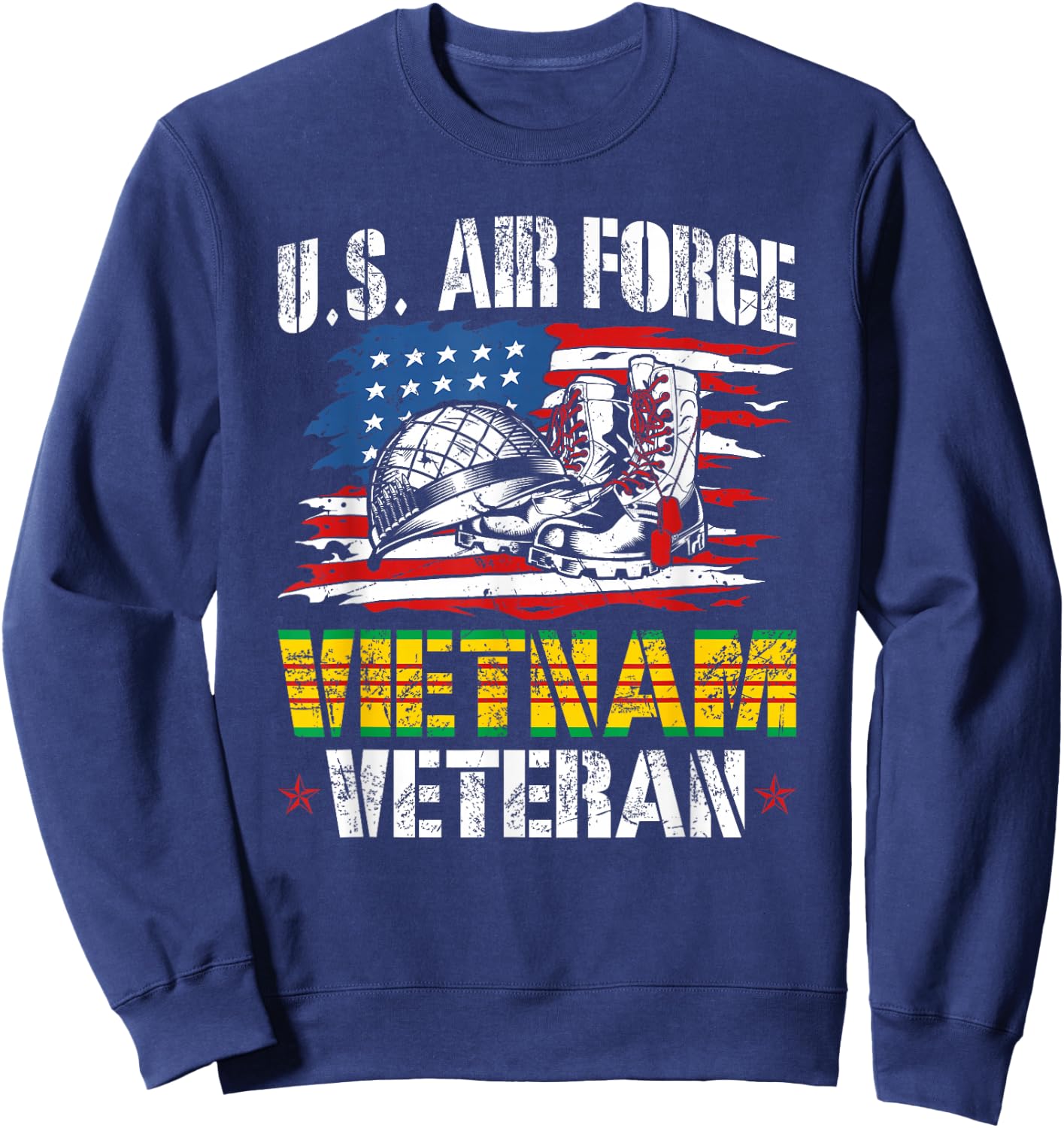 Vietnam Veteran US Air Force US Flag Sweatshirt - Sweatshirt | Navy
