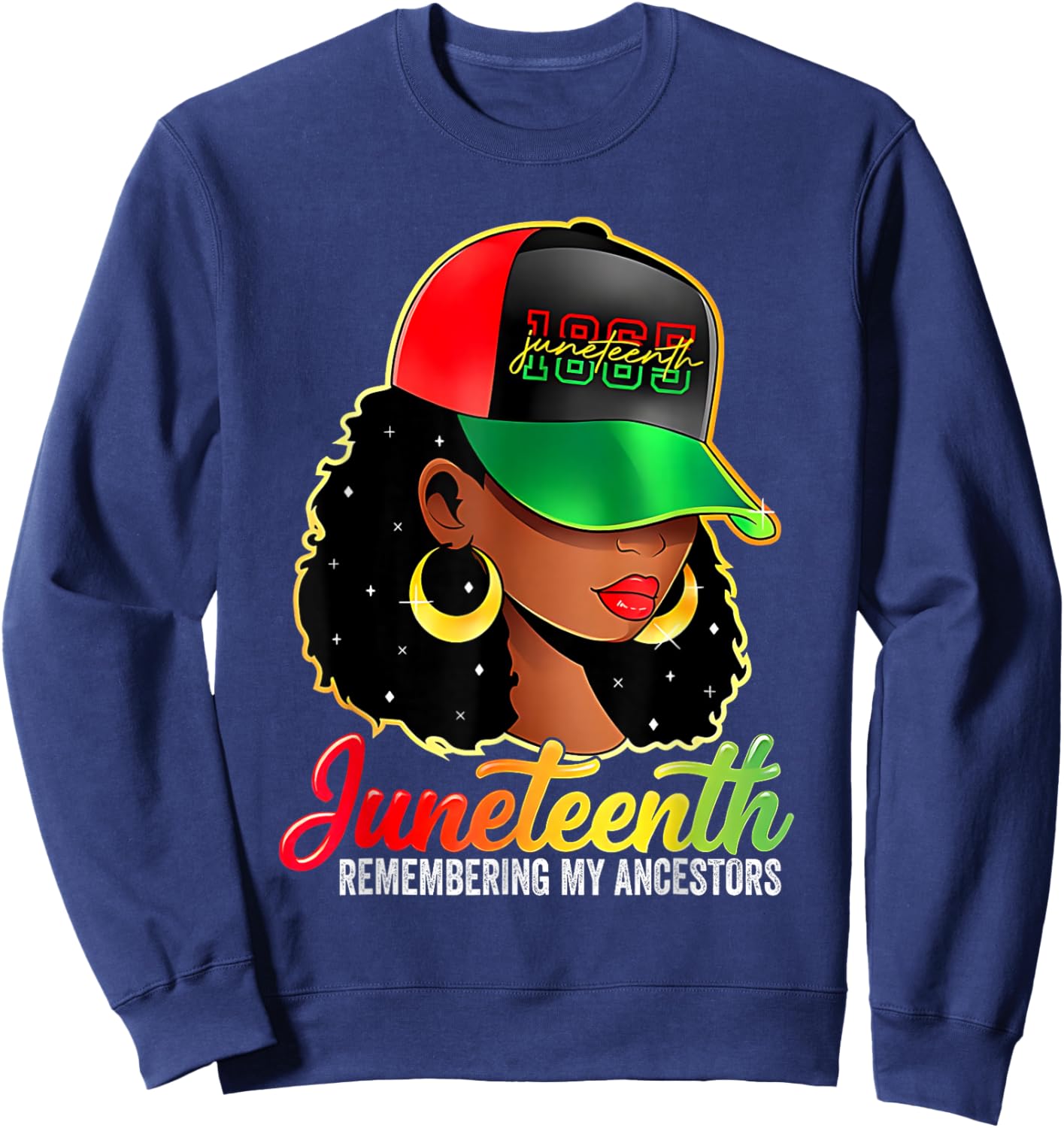 Juneteenth Remembering My Ancestors Black Women Juneteenth Sweatshirt - Sweatshirt | Navy