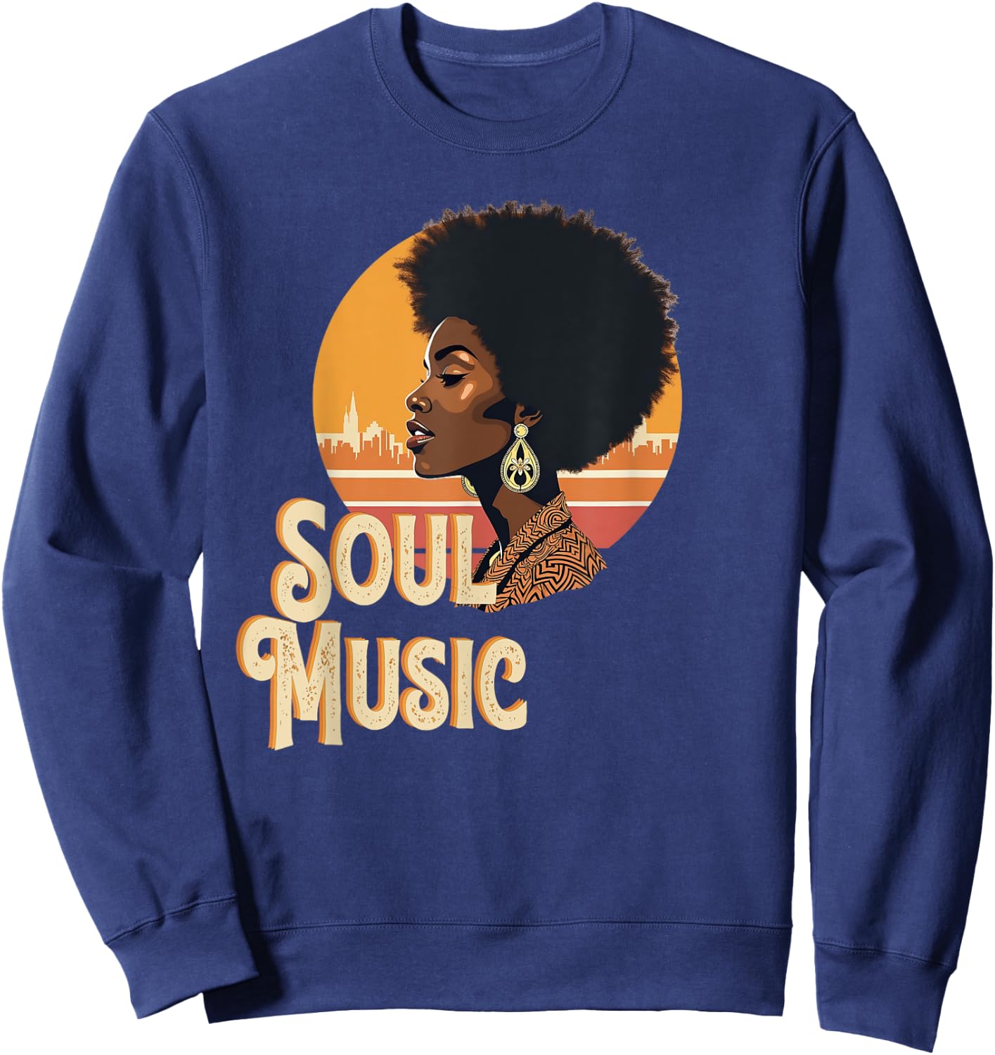 I Love 70's 80's Funk Soul Music Sweatshirt - Sweatshirt | Navy