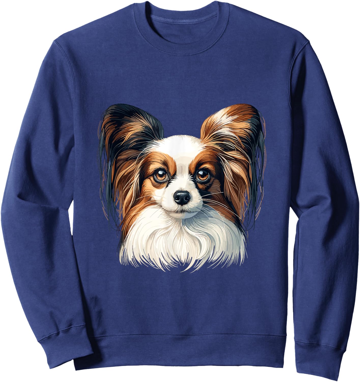 Dog Face - Papillon Women Girls Kids Sweatshirt - Sweatshirt | Navy