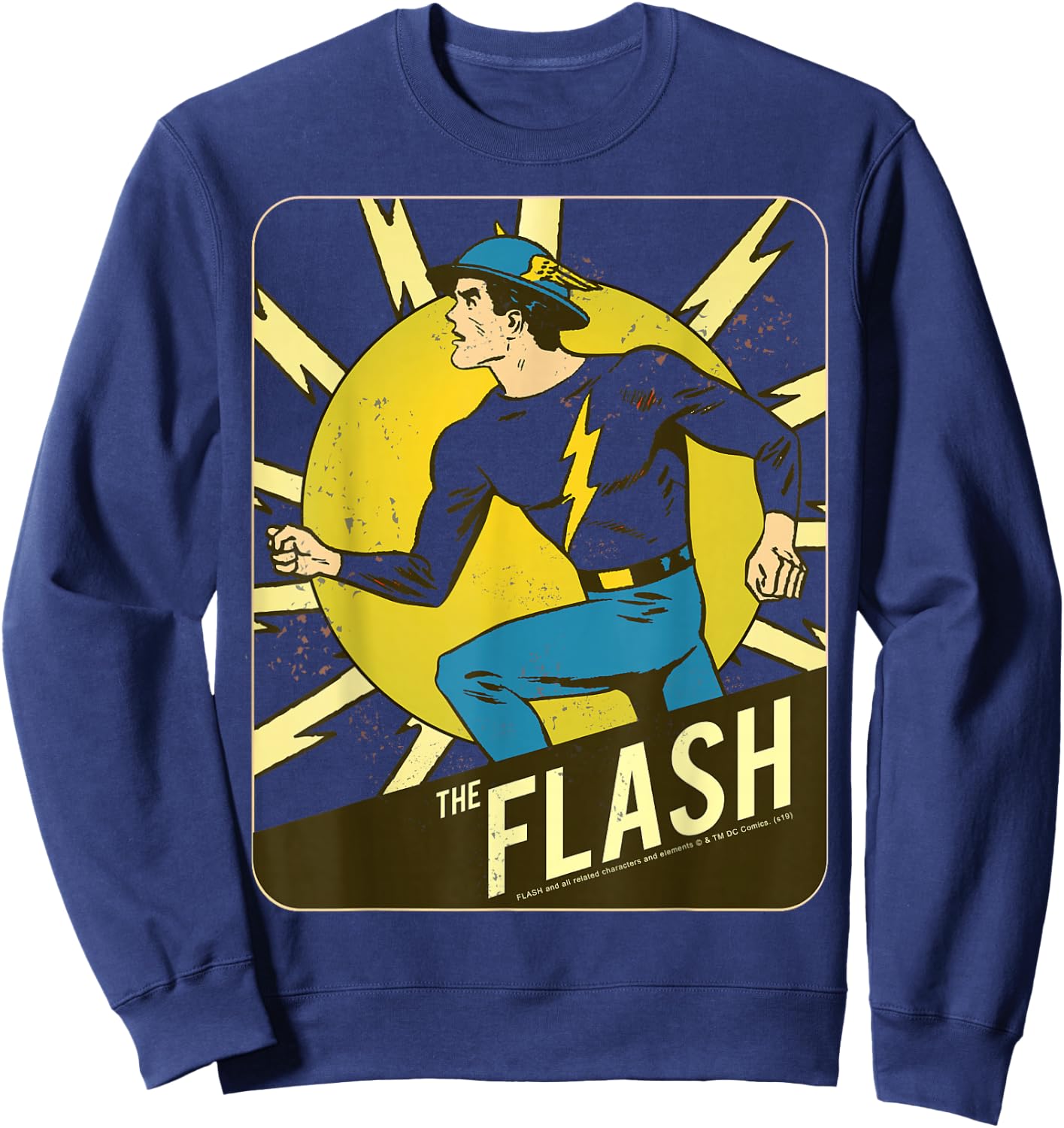 DC Comics The Flash Card Vintage Poster Sweatshirt - Sweatshirt | Navy