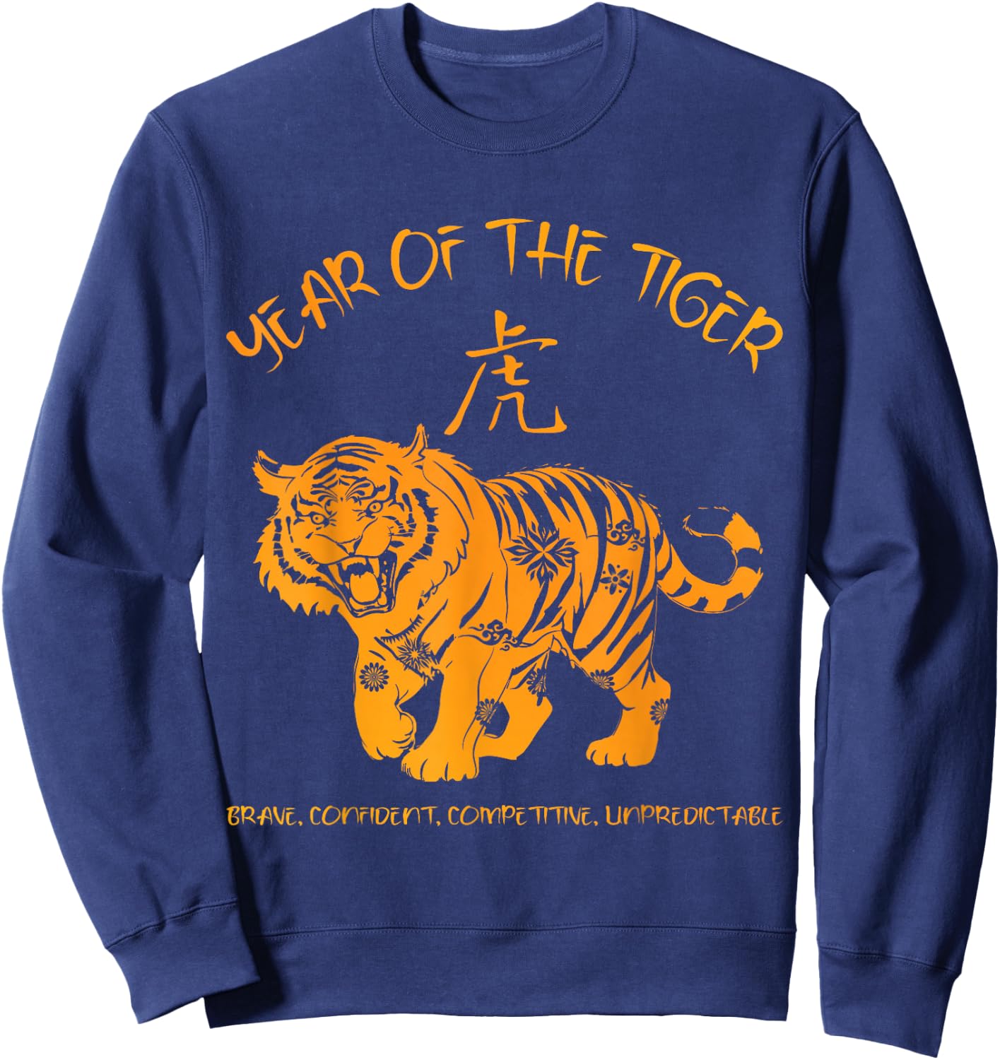 Chinese Zodiac Lunar New Year Astrology Horoscope Year Of The Tiger Traits Black -Adults, -Kids Sweatshirt - Sweatshirt | Navy