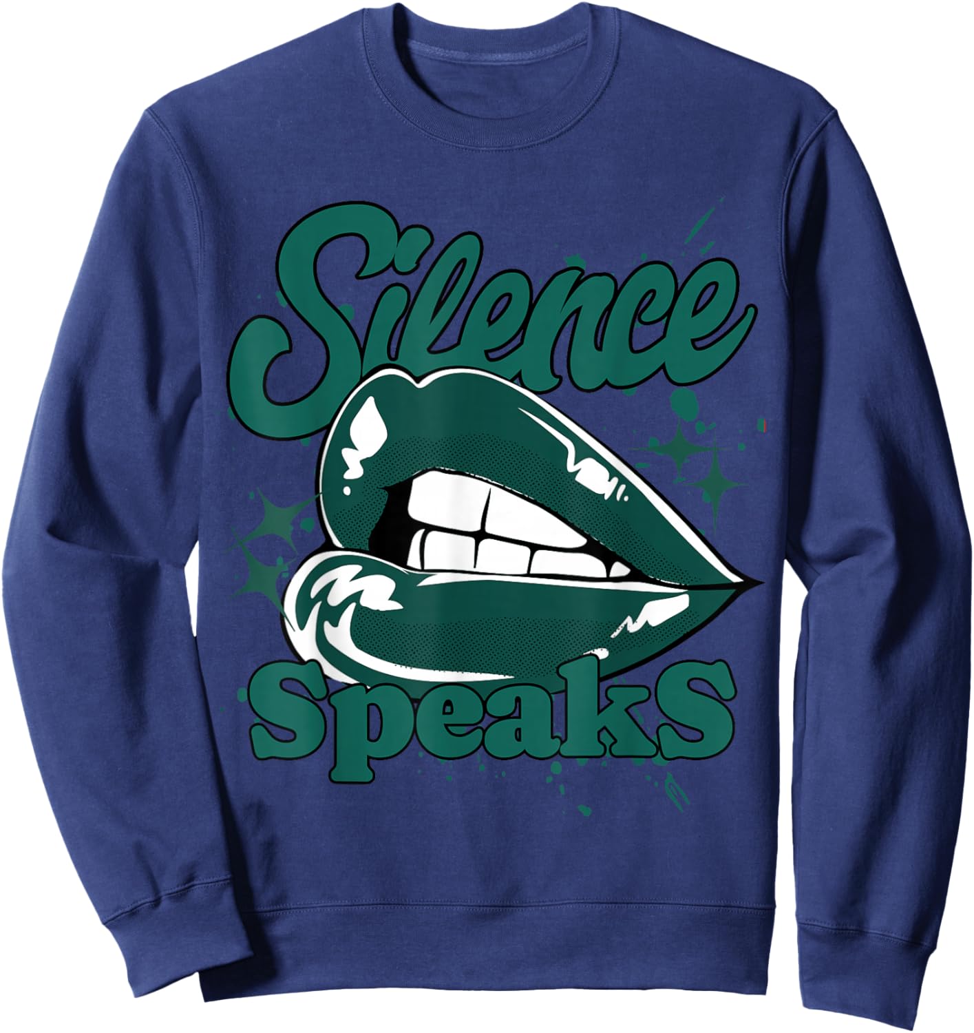 Silence Speaks Oxidized Green 4s Matching Women Sweatshirt - Sweatshirt | Navy