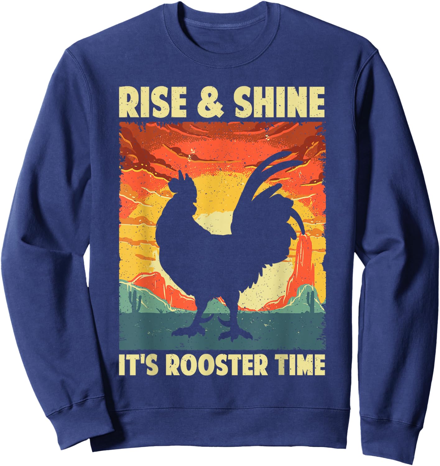 Funny Chicken Rooster Design Women Rooster Lover Sweatshirt - Sweatshirt | Navy