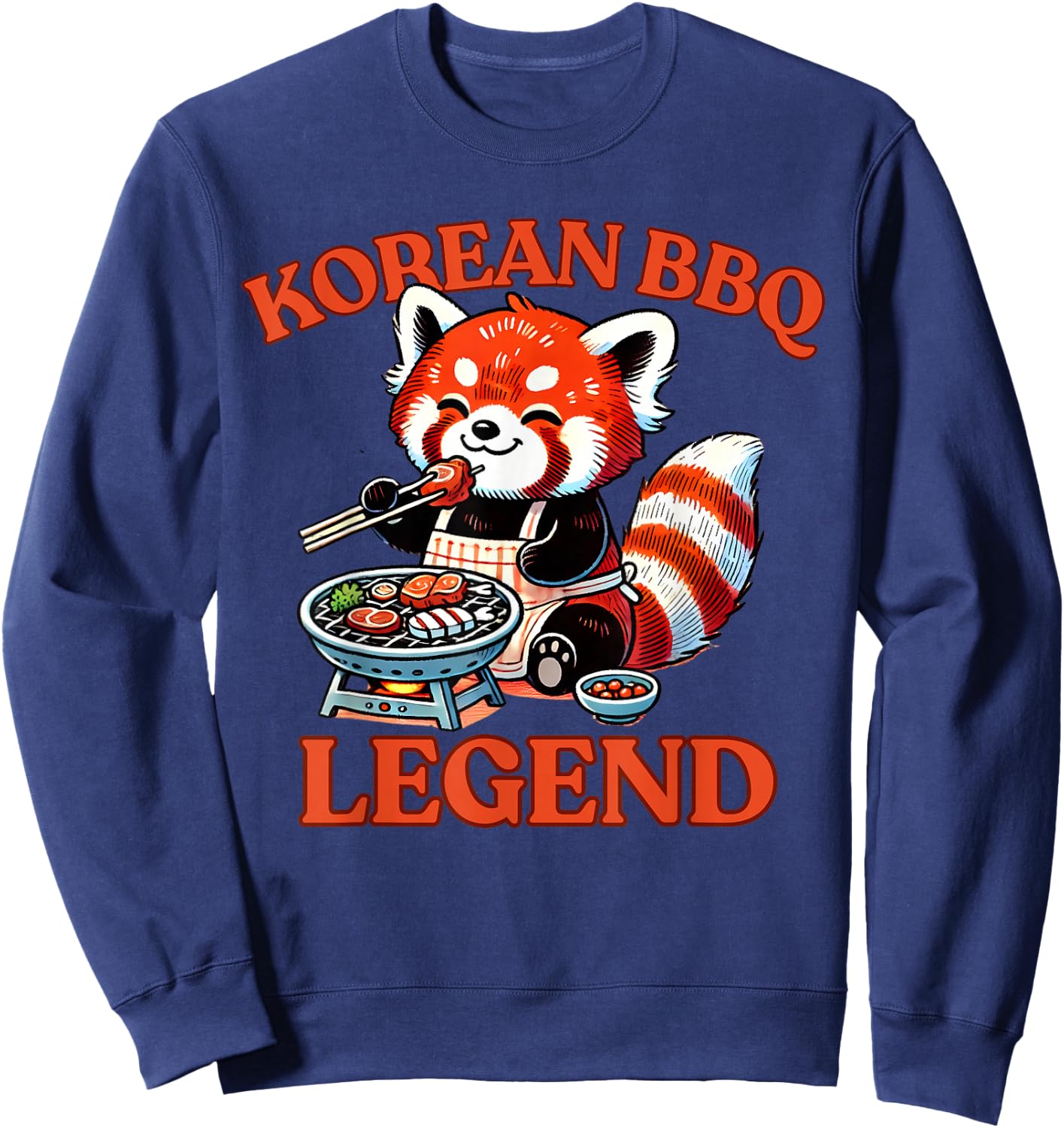 Korean BBQ Legend Red Panda Sweatshirt - Sweatshirt | Navy