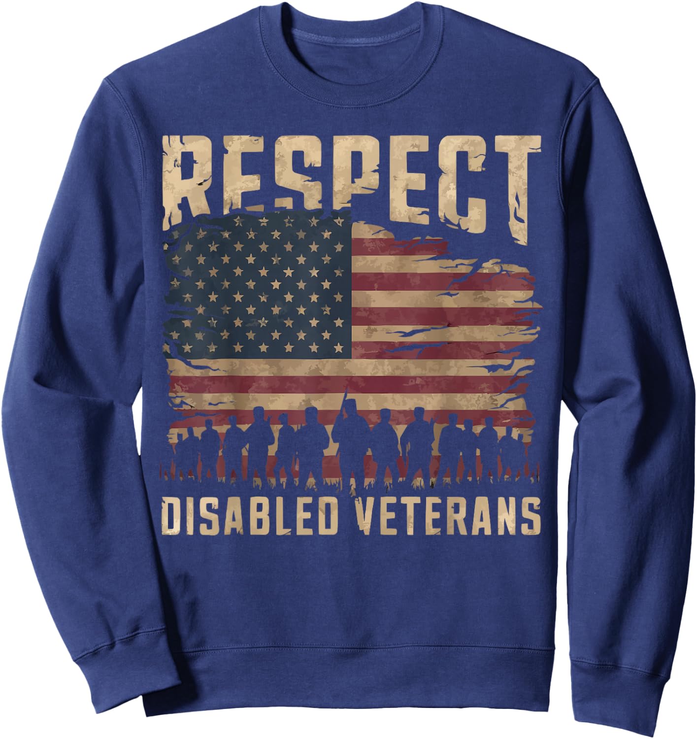 Disabled Veteran Handicap Military Soldier Veterans Day Sweatshirt - Sweatshirt | Navy
