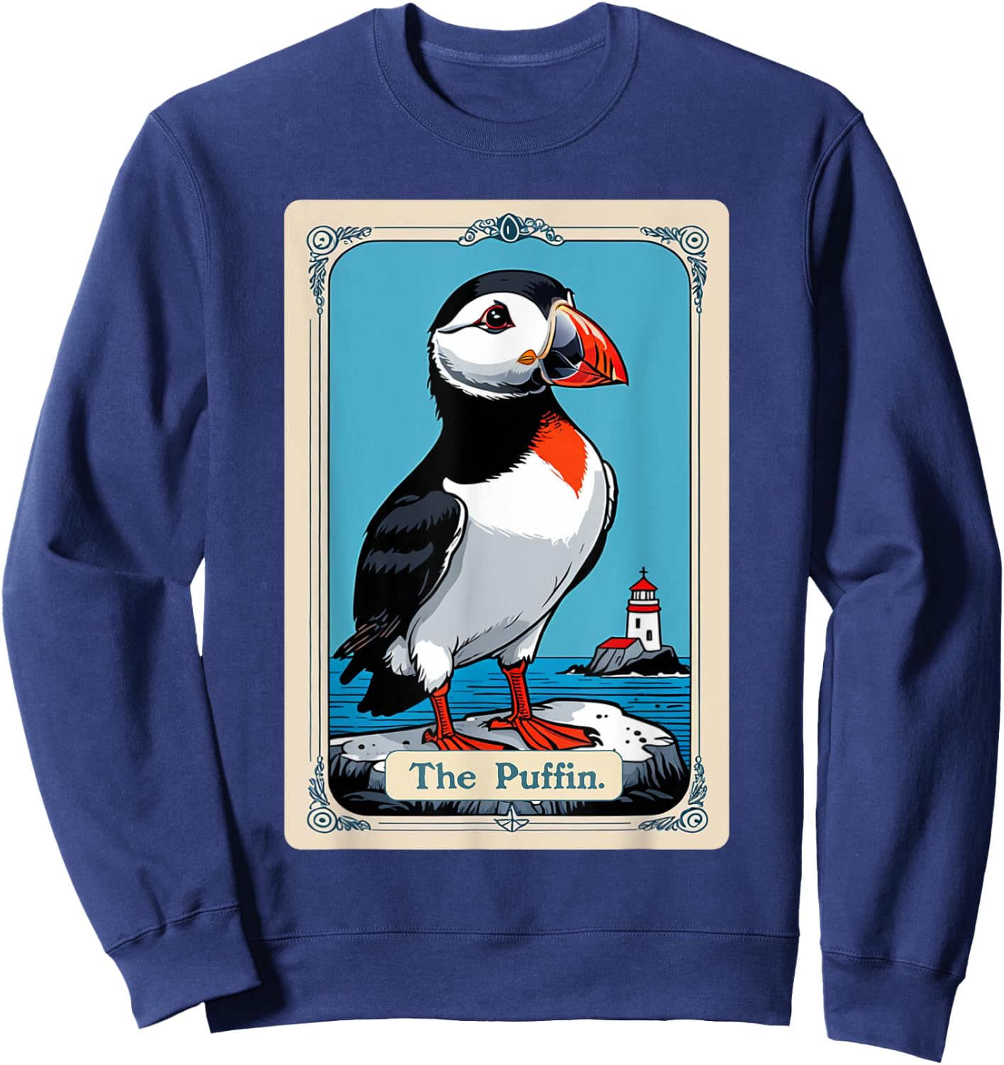The Puffin Tarot Card Iceland Bird Icelandic Puffins Sweatshirt - Sweatshirt | Navy