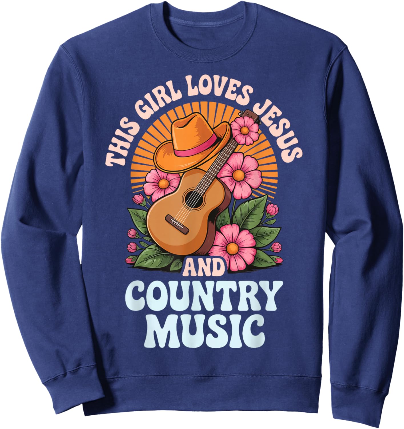 This Girl Loves Jesus And Country Music Sweatshirt - Sweatshirt | Navy