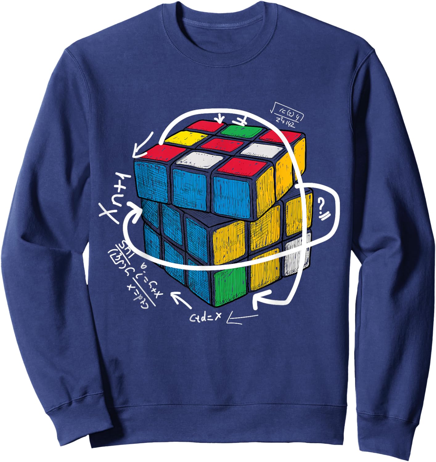 Math Cube Lover Speed Cubing Puzzle Sweatshirt - Sweatshirt | Navy