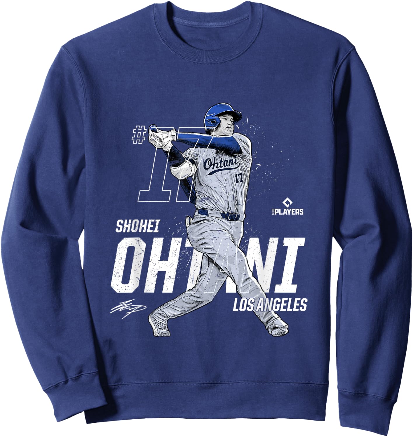 Dynamic Pose Shohei Ohtani Los Angeles Baseball MLBPA Sweatshirt - Sweatshirt | Navy