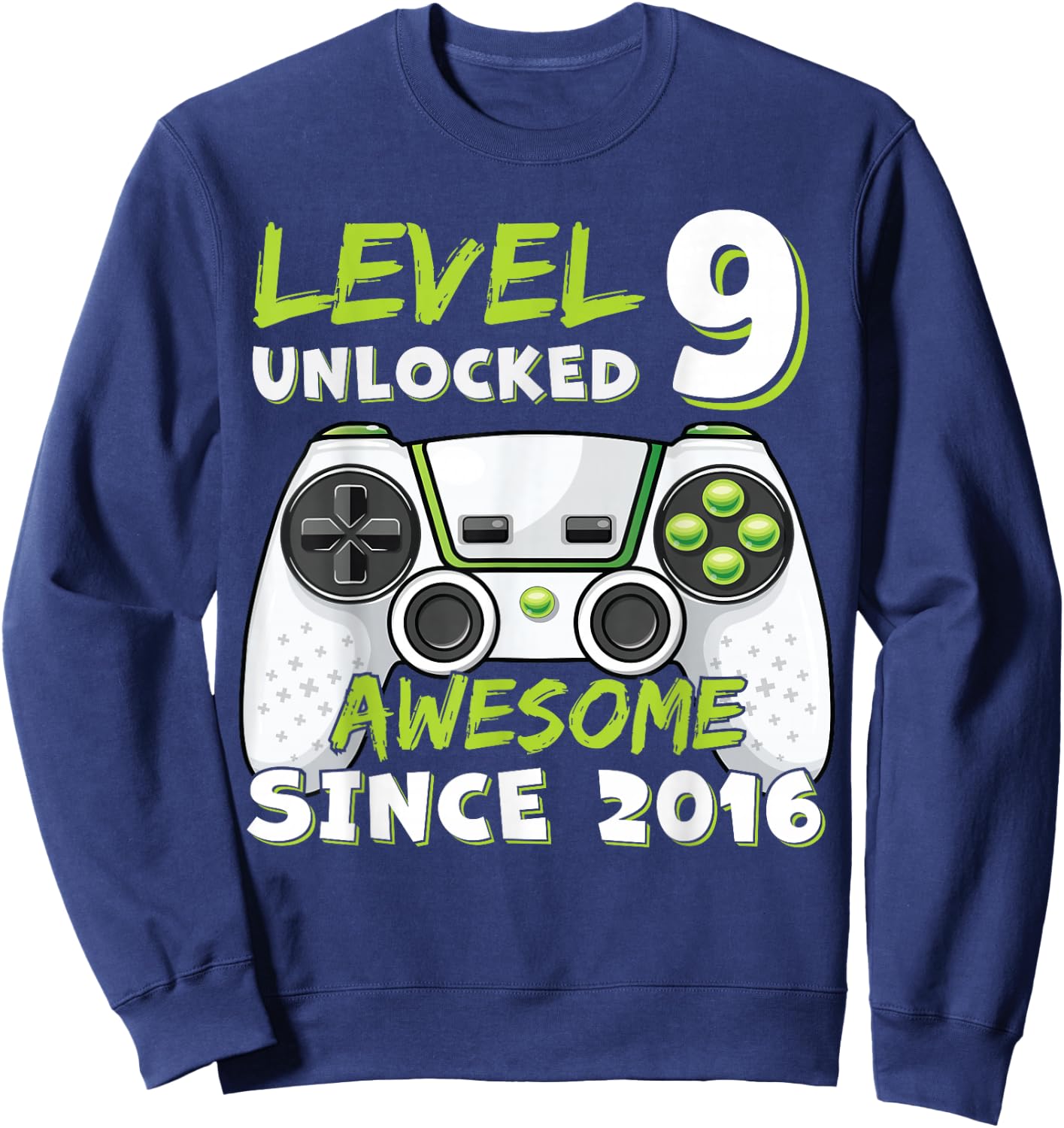 9 Year Old BDay Decorations Son Boy 9yr 2016 9th Birthday Sweatshirt - Sweatshirt | Navy