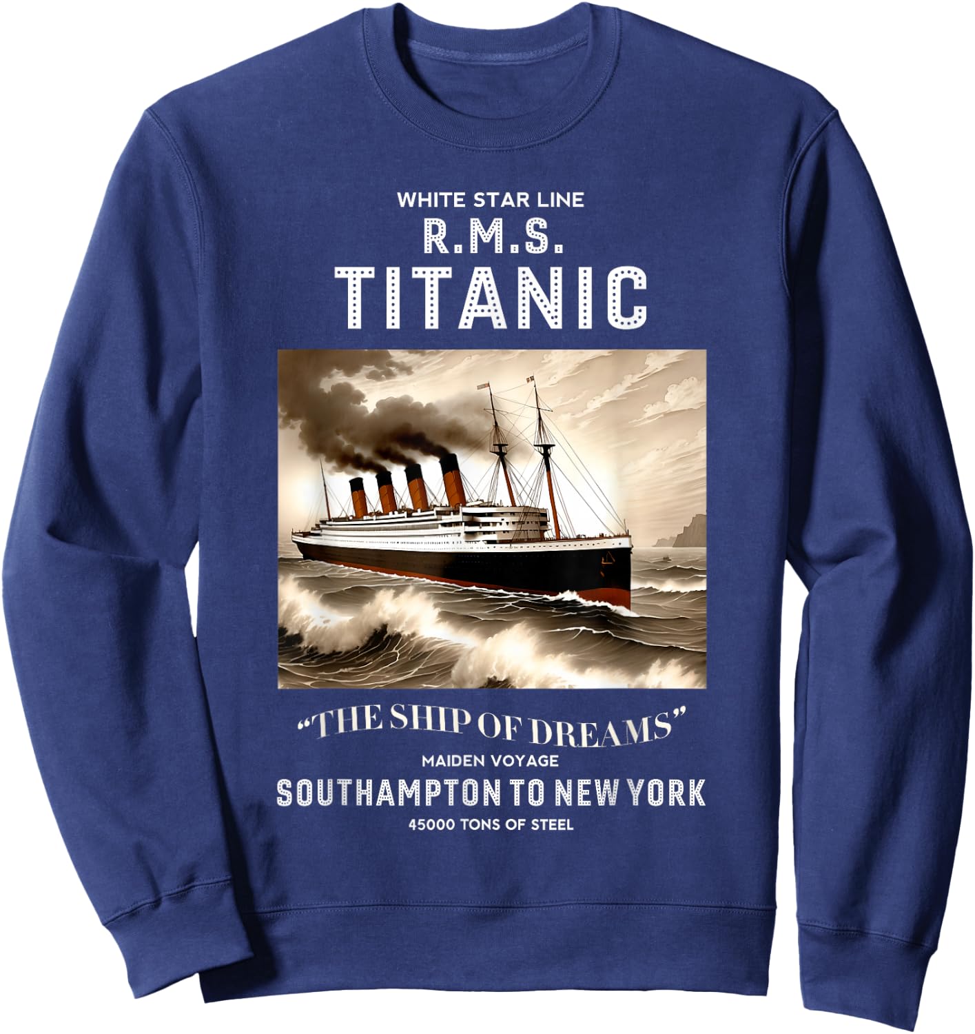 White Star Line RMS Titanic Ship Boys Kids Men Sweatshirt - Sweatshirt | Navy