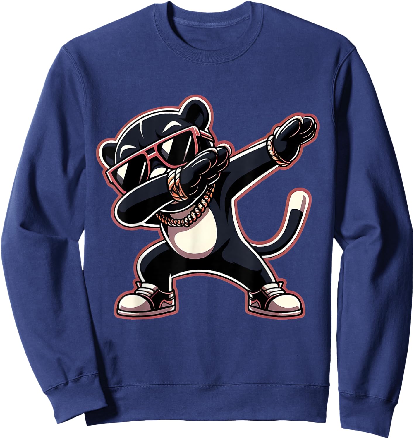 Cool Dabbing Panther Black Wearing Cool Sunglasses Sweatshirt - Sweatshirt | Navy