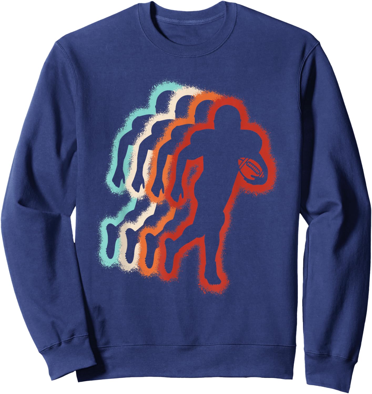 Football Player Retro American Football Lover Men Boys Kids Sweatshirt - Sweatshirt | Navy
