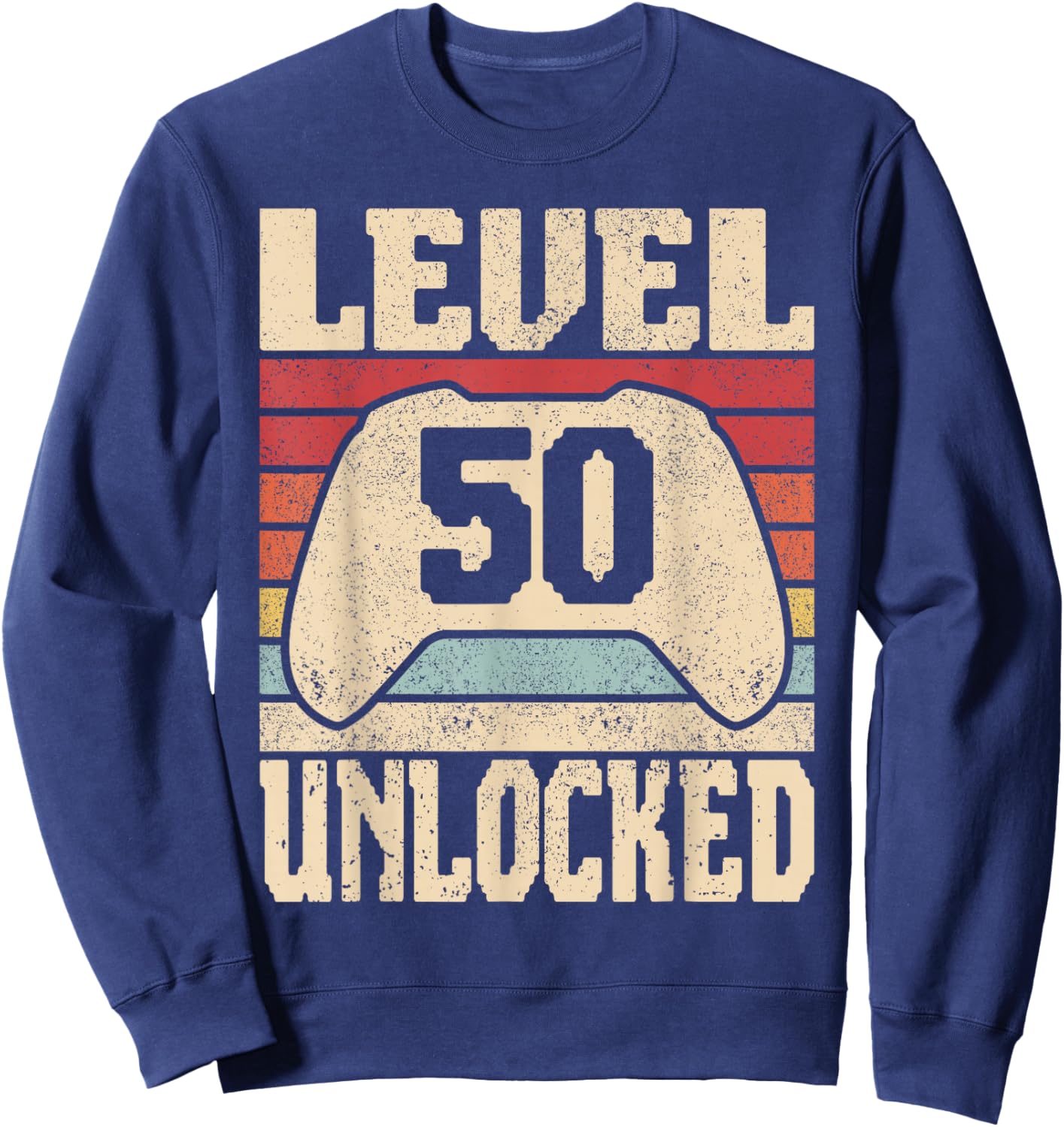 Level 50 Unlocked 50 Year Old Men Women Outfit 50th Birthday Sweatshirt - Sweatshirt | Navy