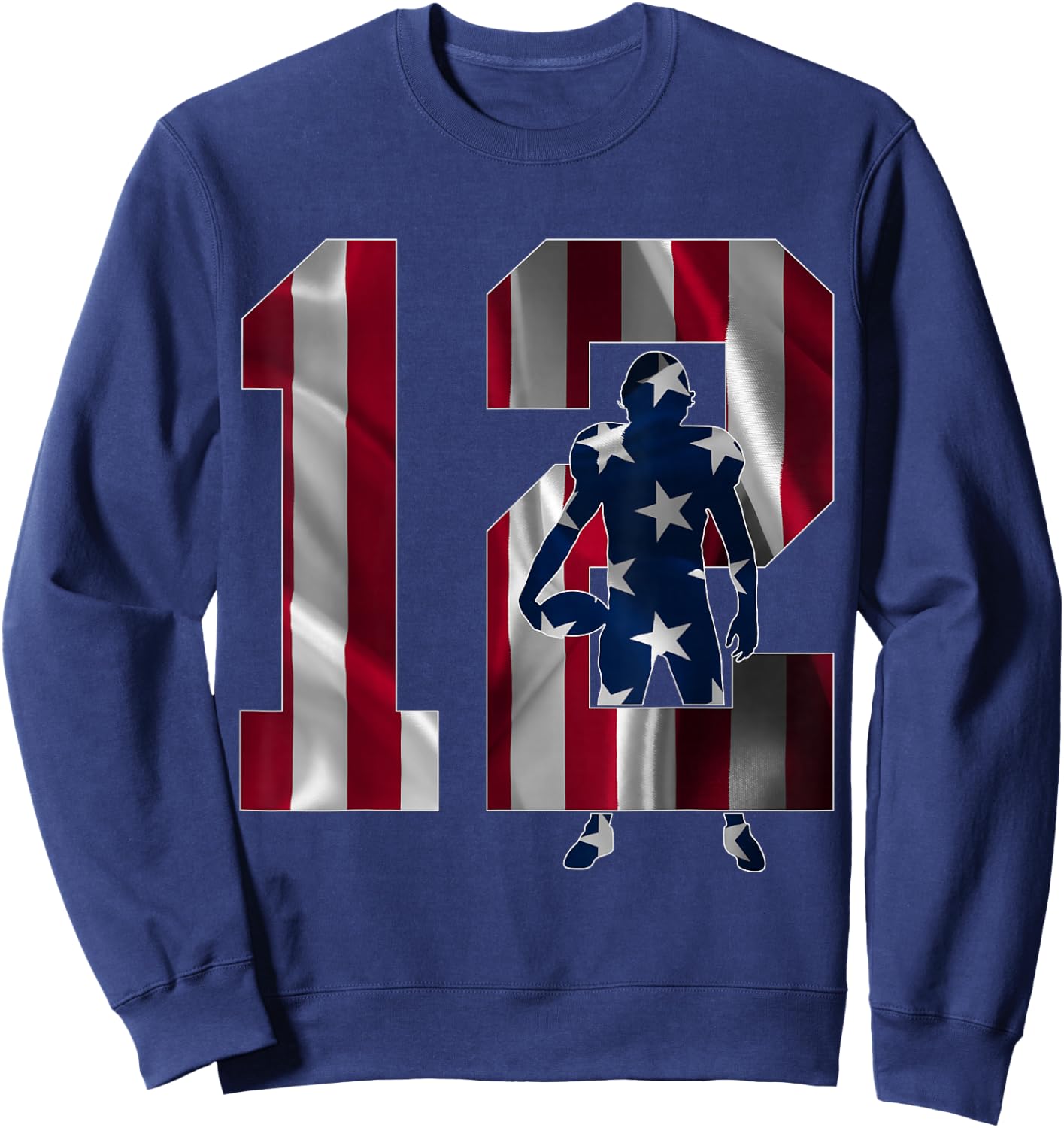 Number 12 Years Football 12th Birthday Sweatshirt - Sweatshirt | Navy