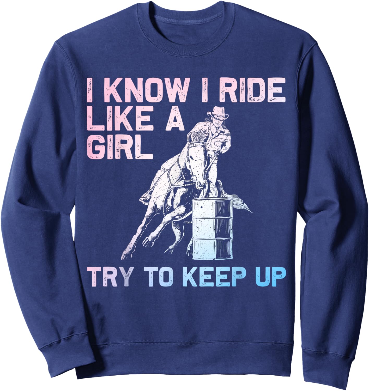 Barrel Racing Design Girls Cowgirl Barrel Racing Sweatshirt - Sweatshirt | Navy