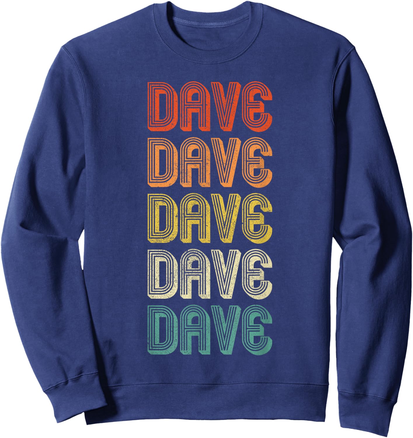 Dave Gifts Vintage Retro Black , Small, -Adult, Short Sleeve, Mandarin Collar, Embroidery Sweatshirt - Sweatshirt | Navy