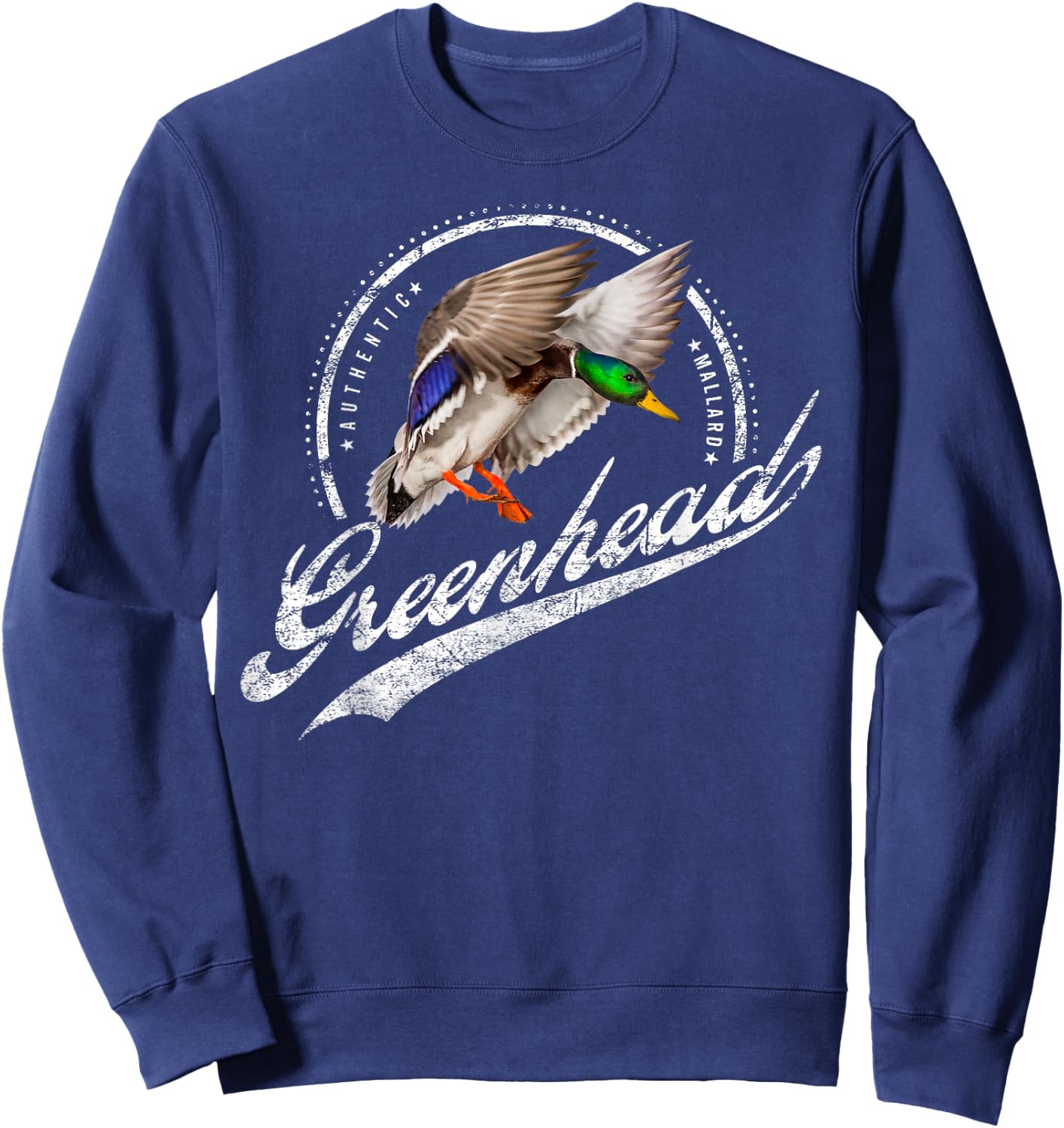 Mallard duck hunting waterfowl greenhead drake Sweatshirt - Sweatshirt | Navy