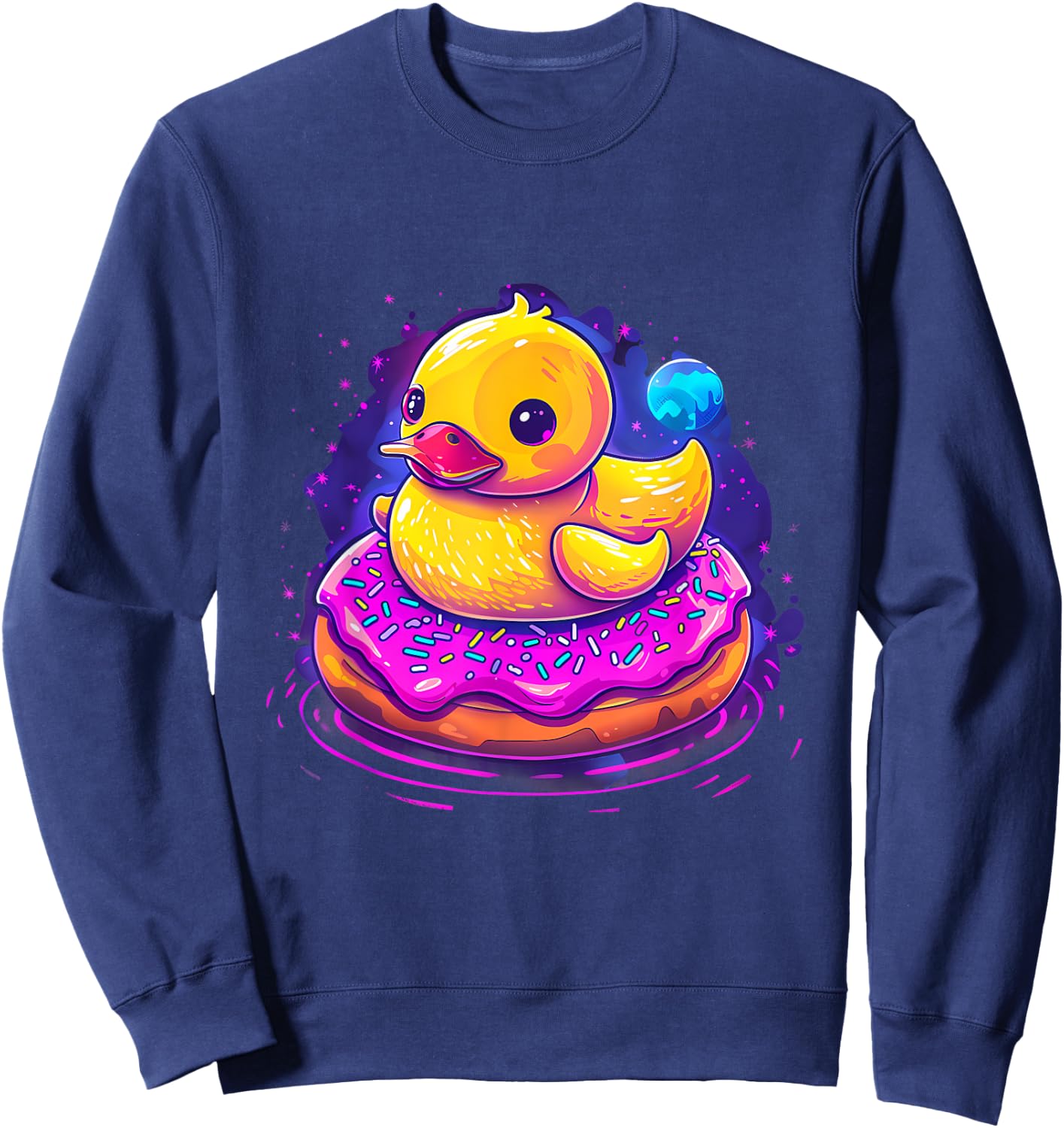 Rubber Duckie Duck Lover Donut Rubber Duckling Rubber Duck Sweatshirt - Sweatshirt | Navy