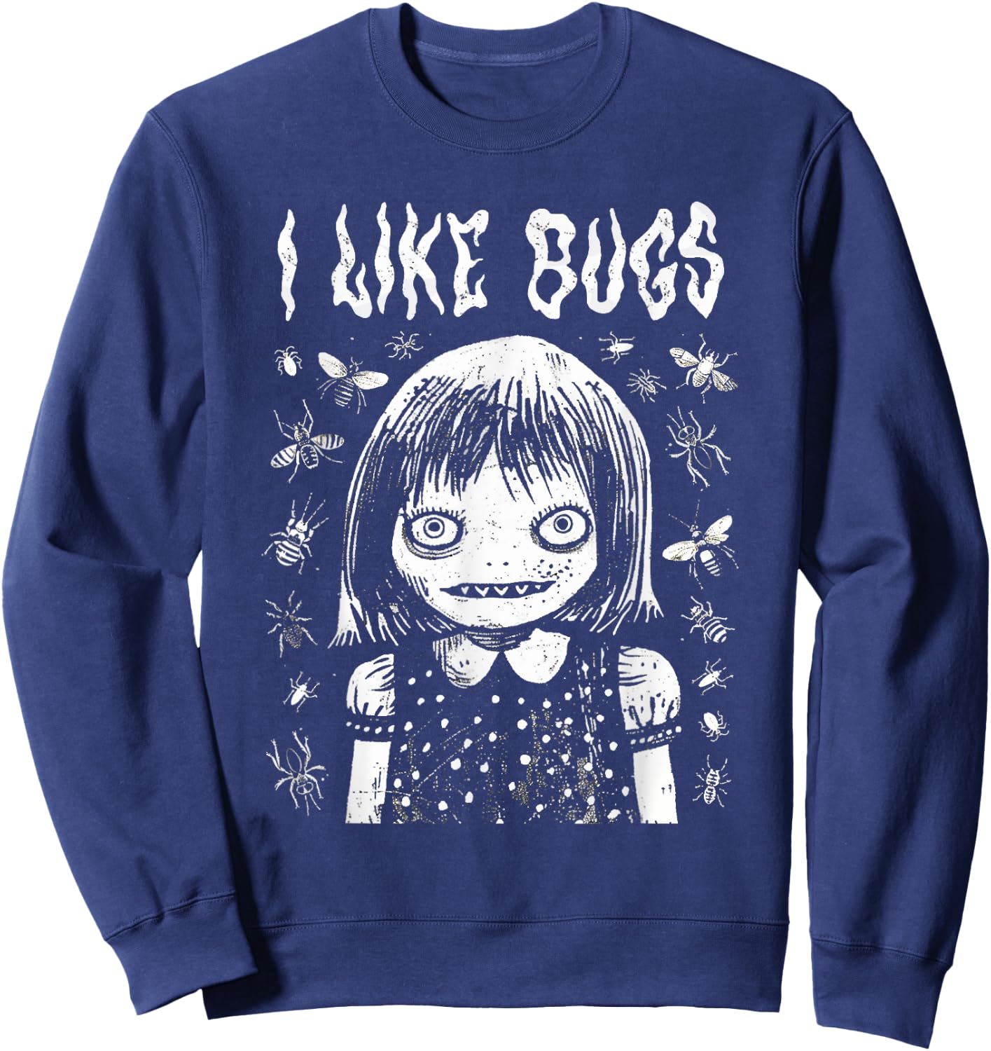 I Like Bugs Creepy Cute Sweatshirt - Sweatshirt | Navy