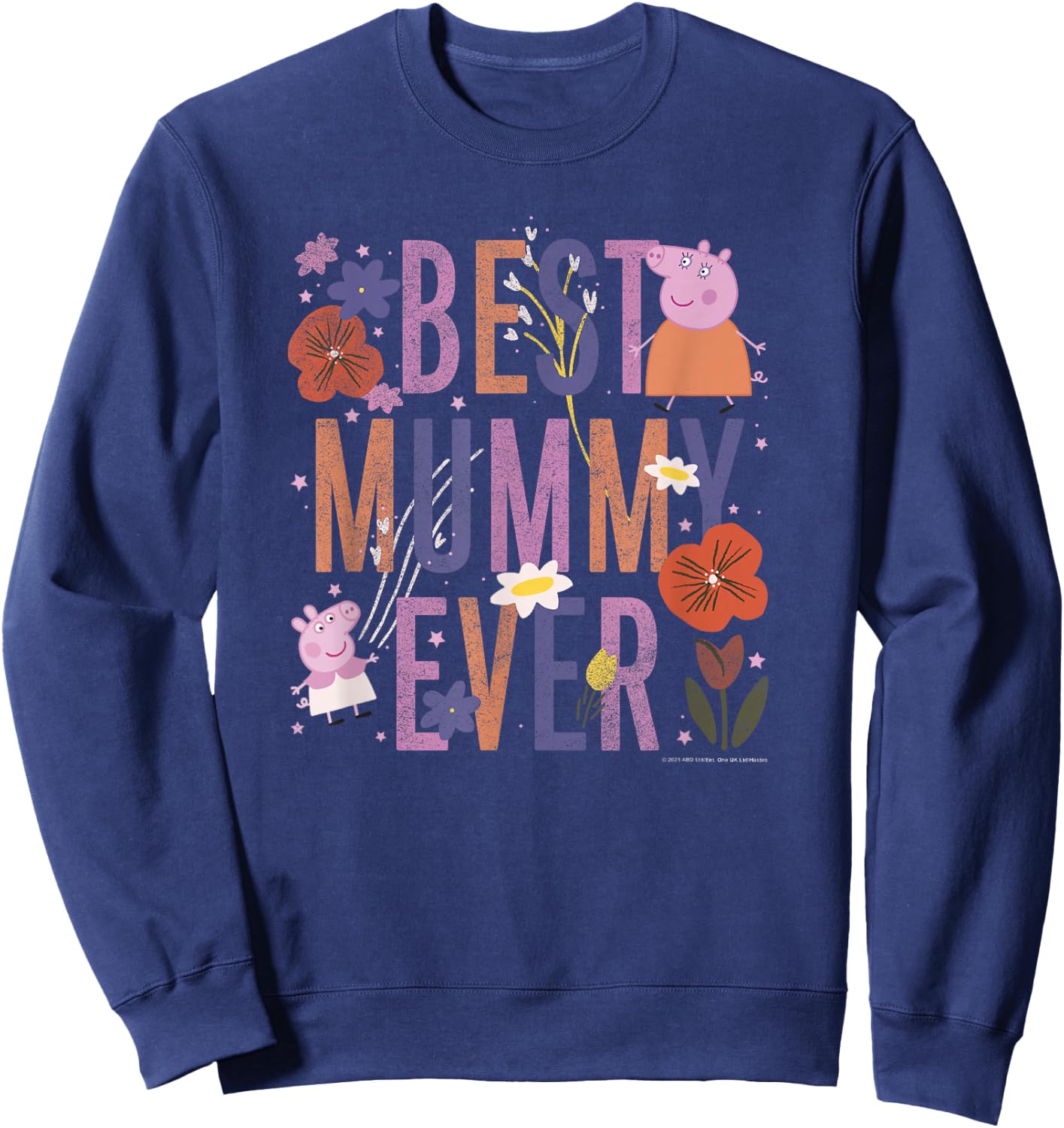 Peppa Pig Mother's Day Best Mummy Ever Vintage Floral Sweatshirt - Sweatshirt | Navy