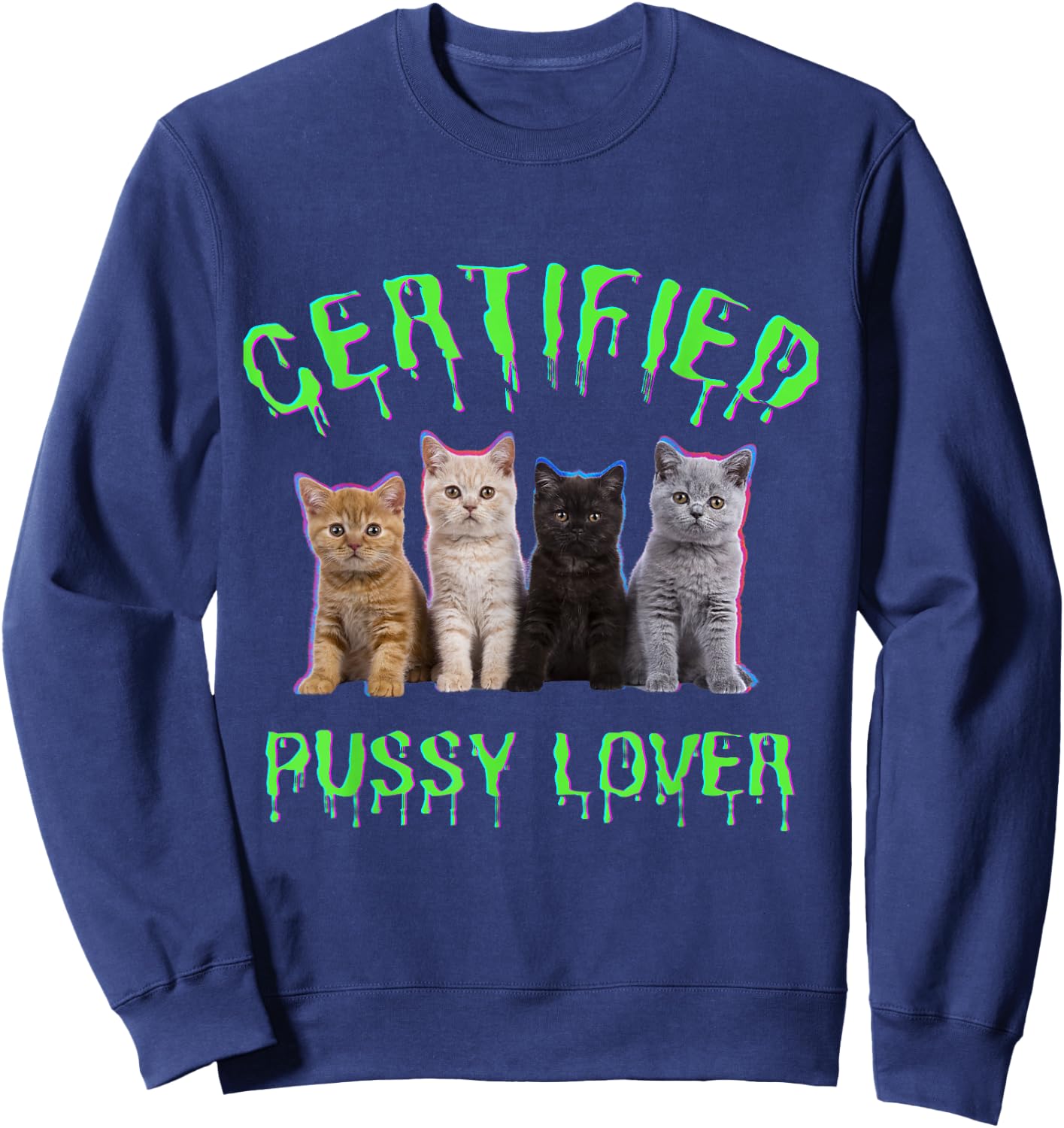 Funny Inappropriate Embarrassing Adult Humor, cat Lover Sweatshirt - Sweatshirt | Navy
