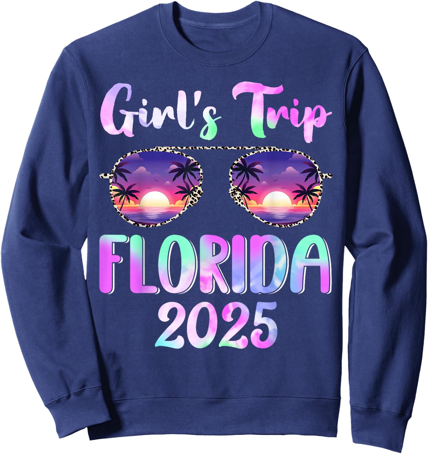 Girl's Trip Florida 2025 Summer Beach Weekend Vacation Sweatshirt - Sweatshirt | Navy