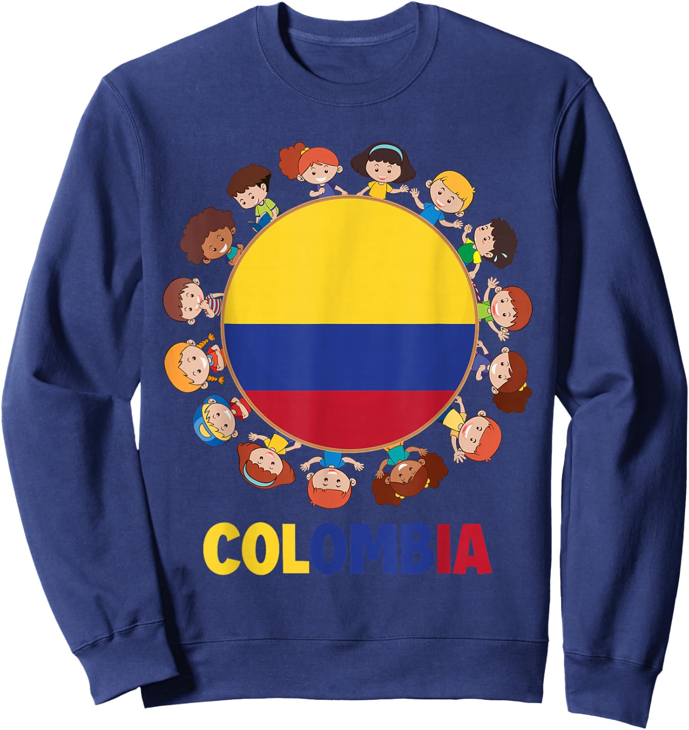 Colombian Flag Hispanic Heritage Month Colombia Kid Girl Boy Sweatshirt - Sweatshirt | Navy