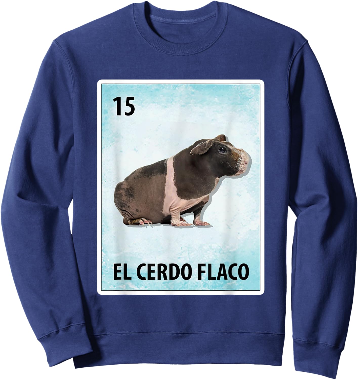 El Cerdo Flaco Mexican Skinny Pig Cards Sweatshirt - Sweatshirt | Navy