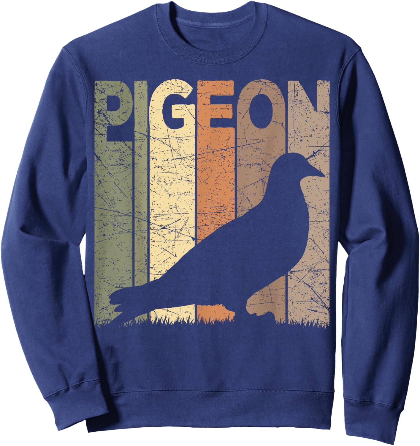 Pigeon Vintage Birdwatching Retro Pigeon Ornithology , Small, Black Sweatshirt - Sweatshirt | Navy
