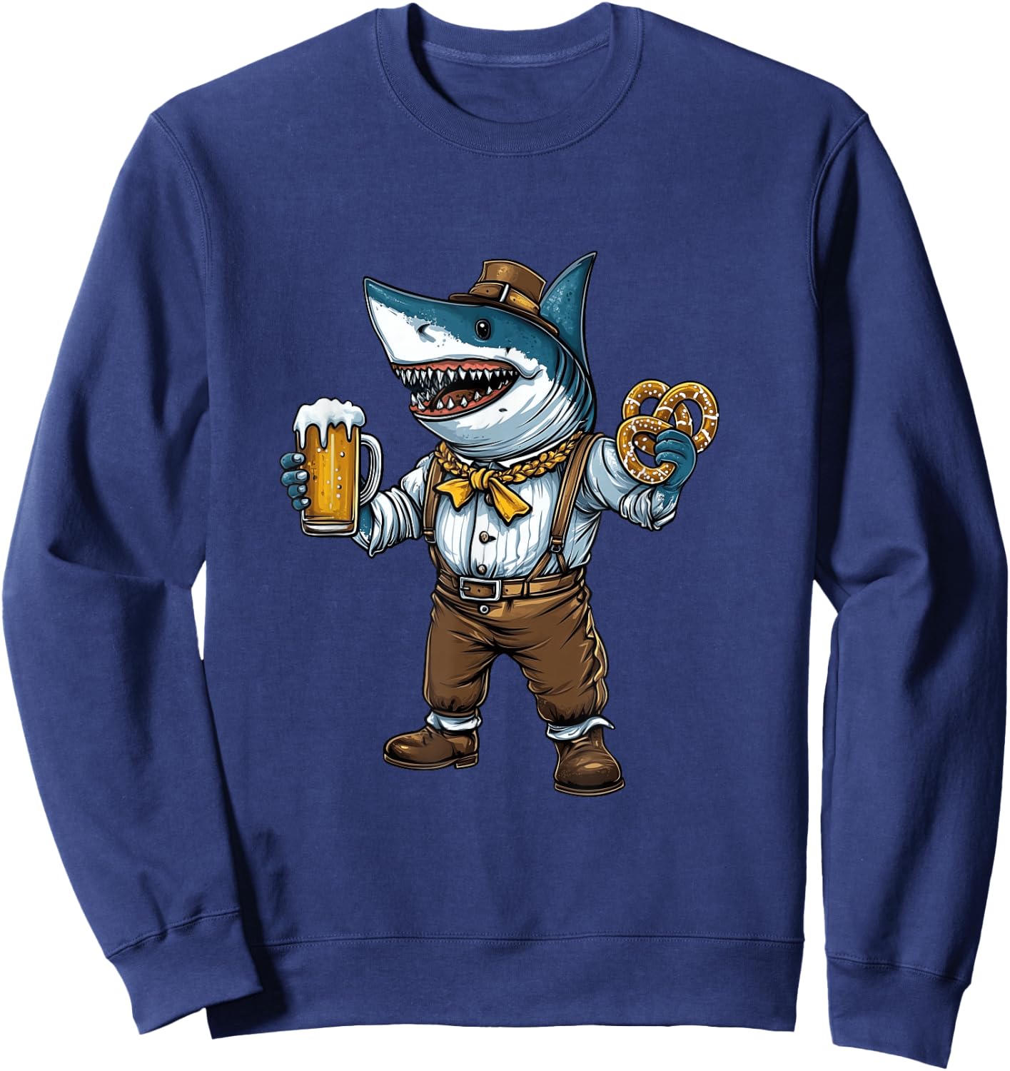 German Oktoberfest Shark Costume Funny Bavarian Men Women Sweatshirt - Sweatshirt | Navy