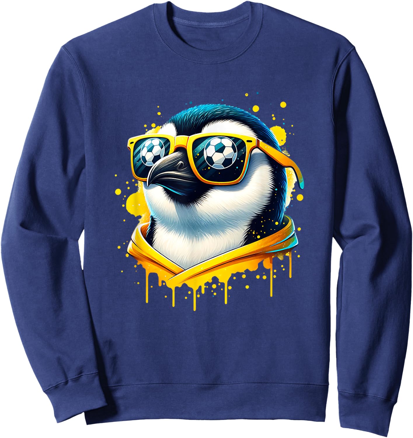 Cool Penguin Soccer Player Fan Champion Sweatshirt - Sweatshirt | Navy
