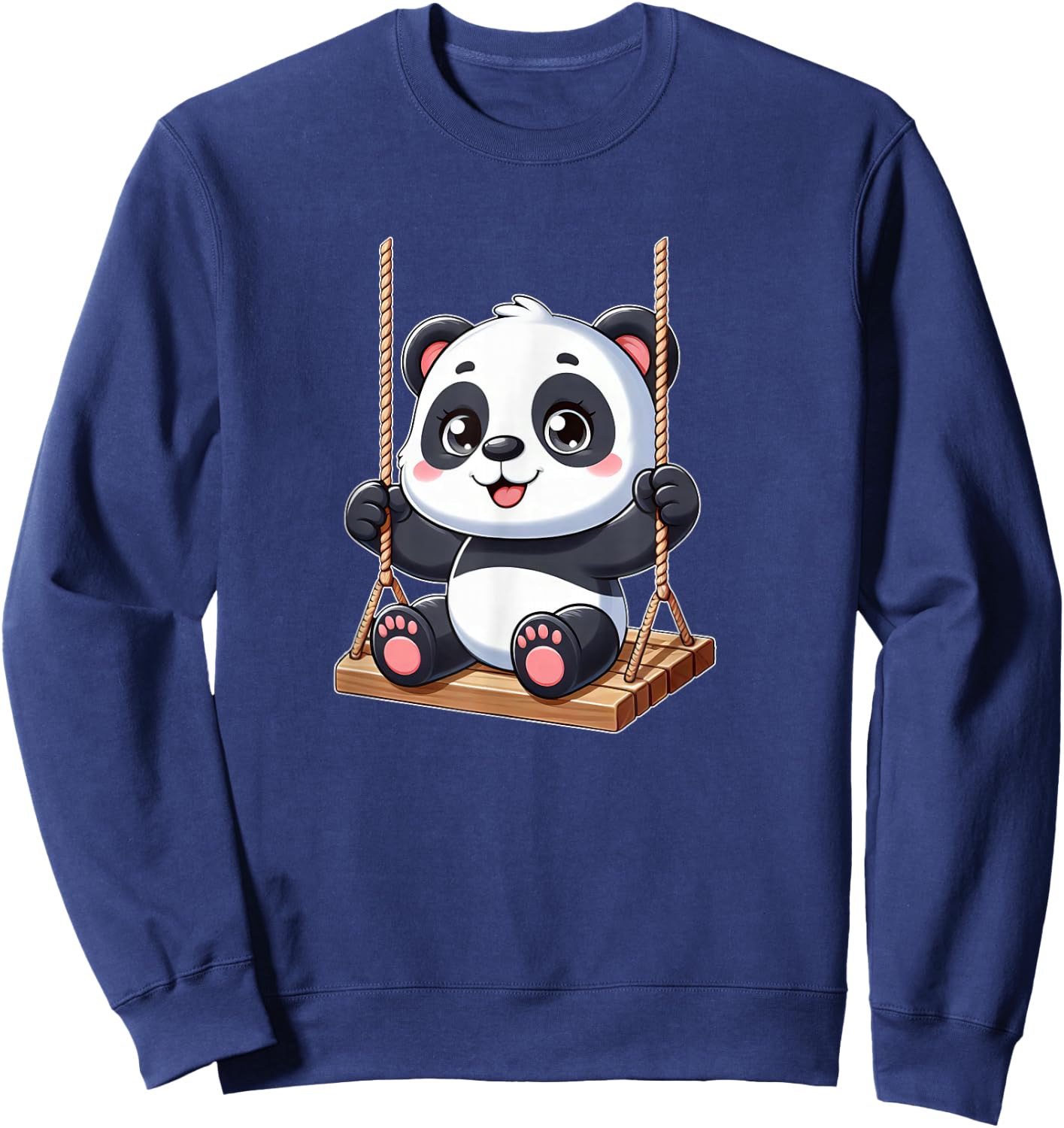 Cute Panda on Swing Playground Fun Sweatshirt - Sweatshirt | Navy