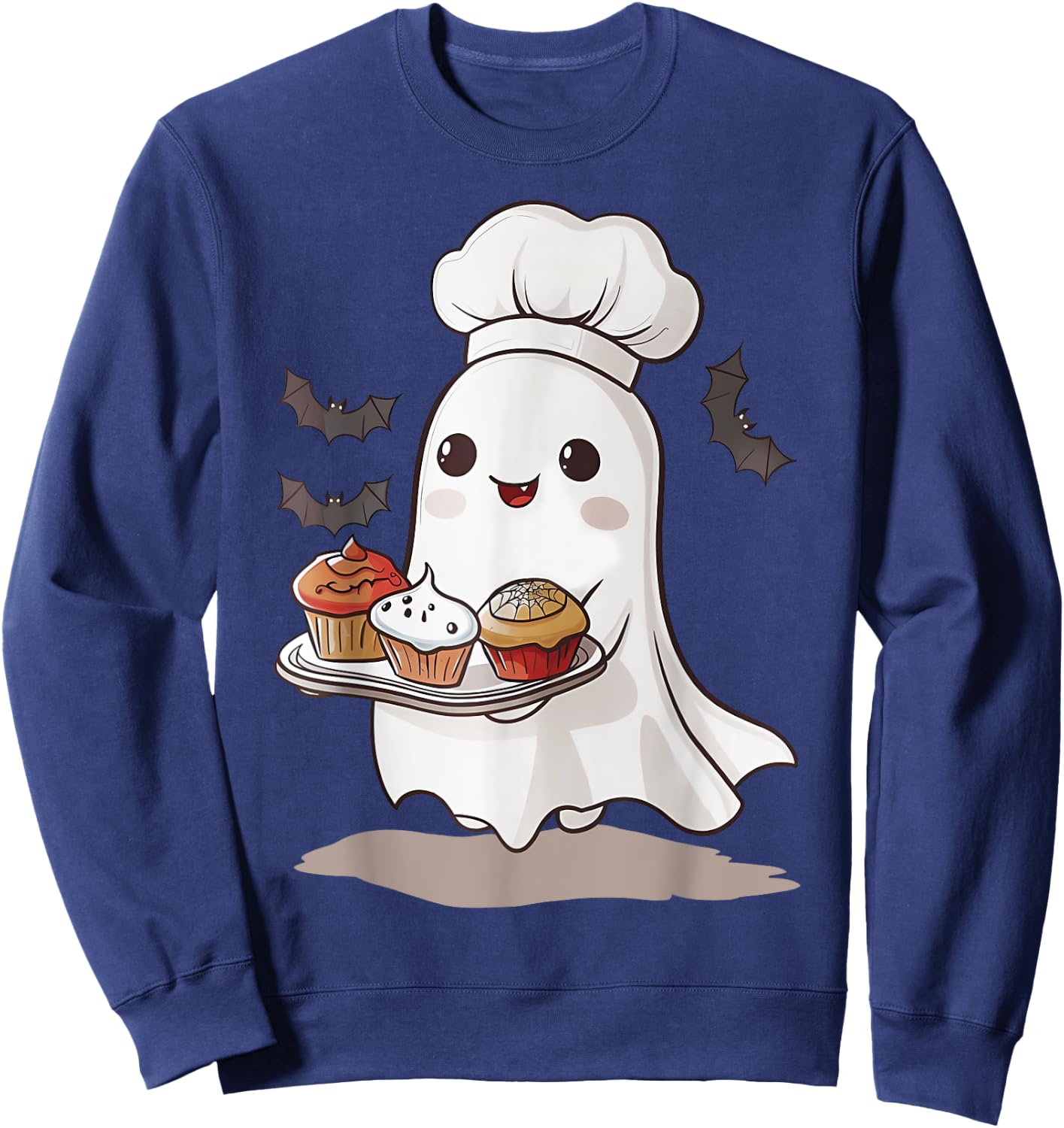 Cute Ghost Chef Baker Halloween Spooky Baking Costume Sweatshirt - Sweatshirt | Navy