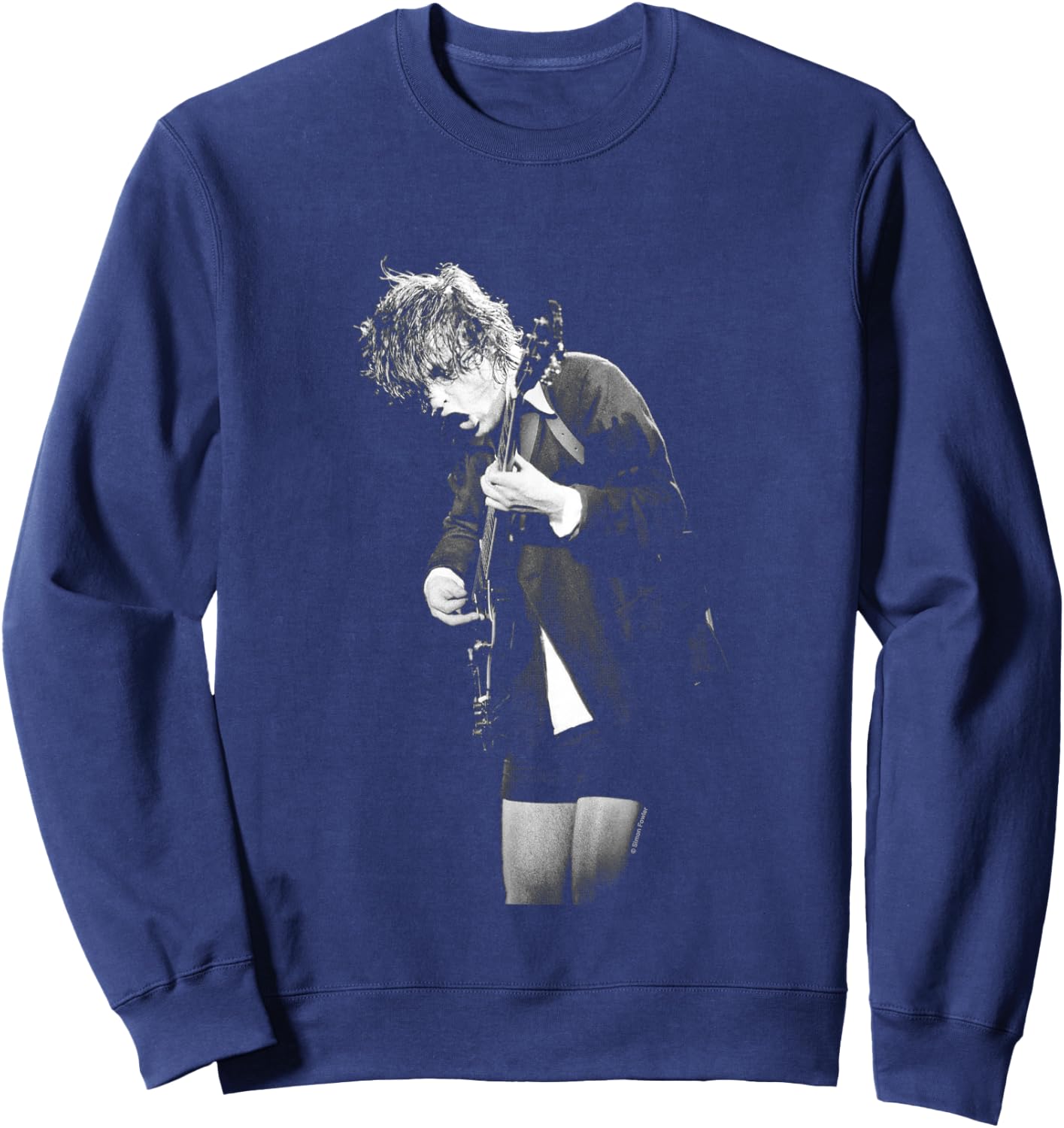 ACDC Guitarist Angus Young Live By Simon Fowler Sweatshirt - Sweatshirt | Navy