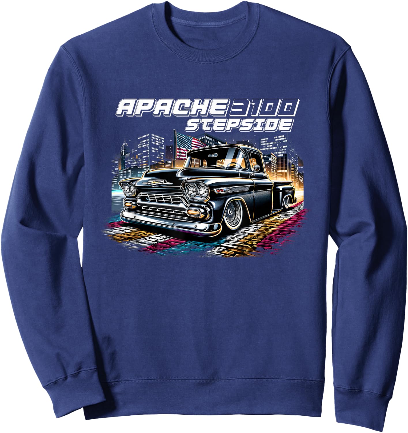 C10 Apache Stepside Classic Pickup Truck C10 Apache Truck Sweatshirt - Sweatshirt | Navy