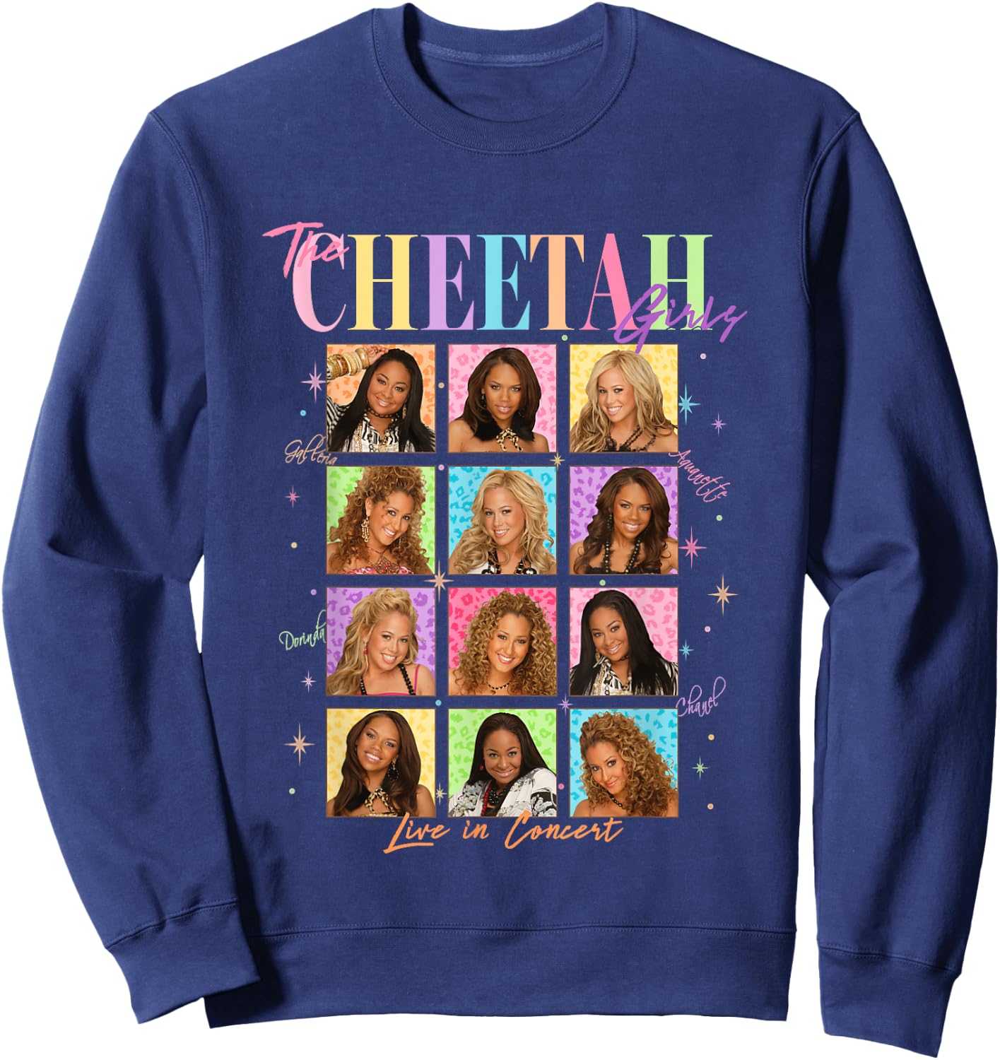 Disney The Cheetah Girls Colorful Box Ups Retro Collage Sweatshirt - Sweatshirt | Navy